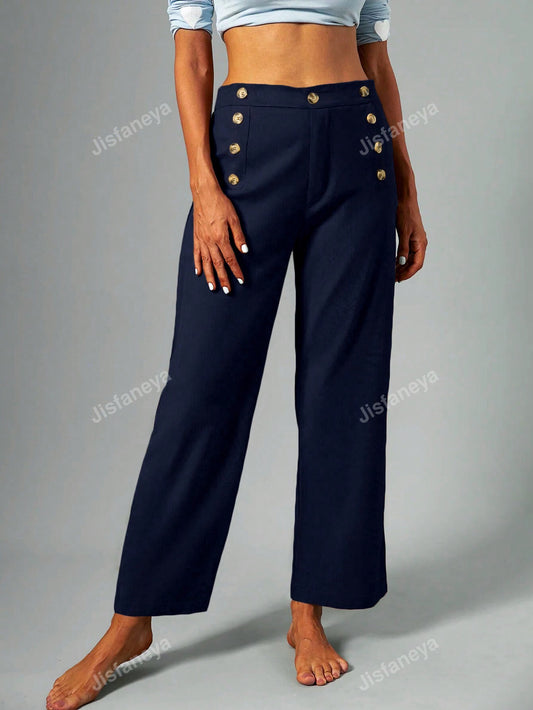 Women's Casual Button Detail Pants