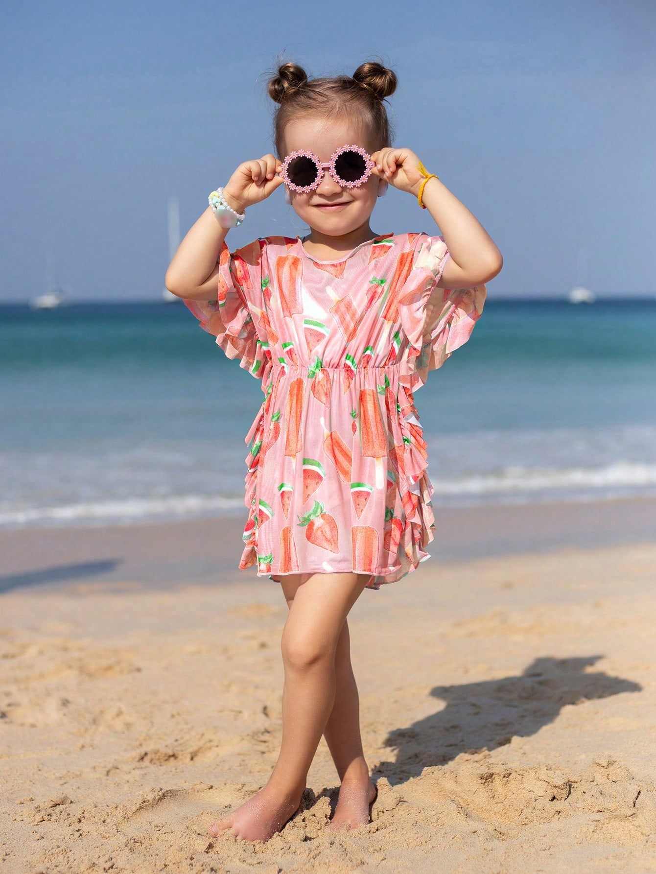 Girls' Casual Watermelon Printed Pullover Cover Up