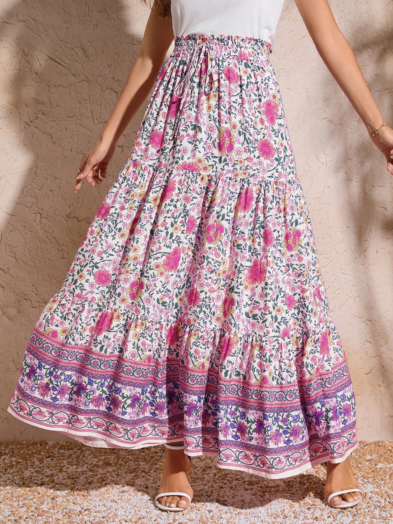 Women's Floral Print Long Skirt