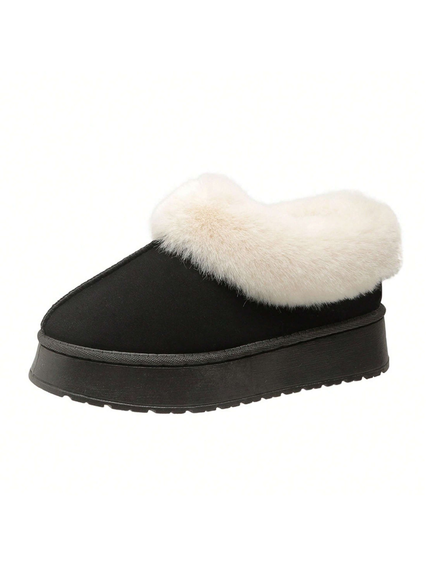 Women's Suede Shearling Ankle Moccasin Bootie Slippers Indoor Warm Snow Boots