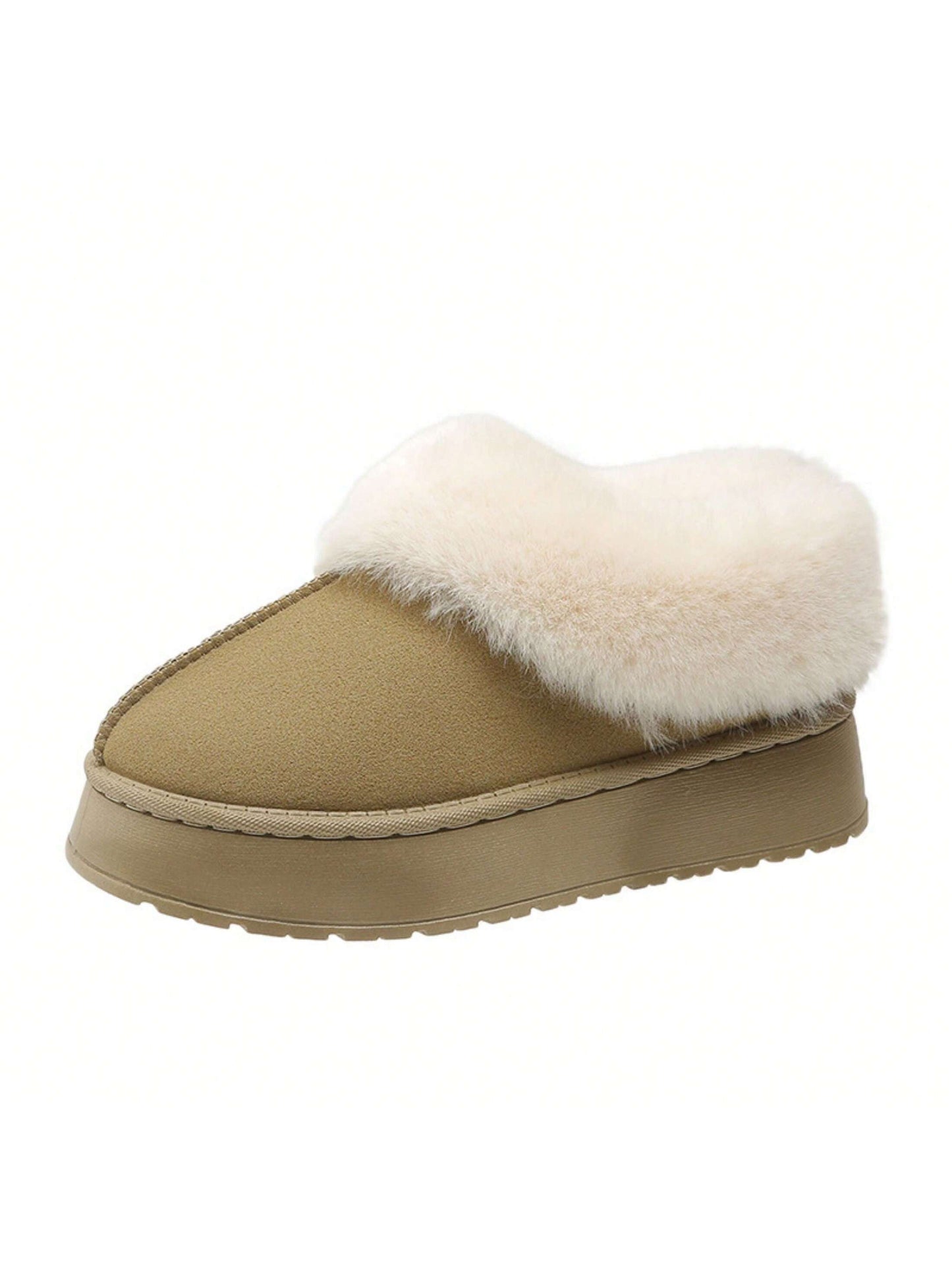 Women's Suede Shearling Ankle Moccasin Bootie Slippers Indoor Warm Snow Boots