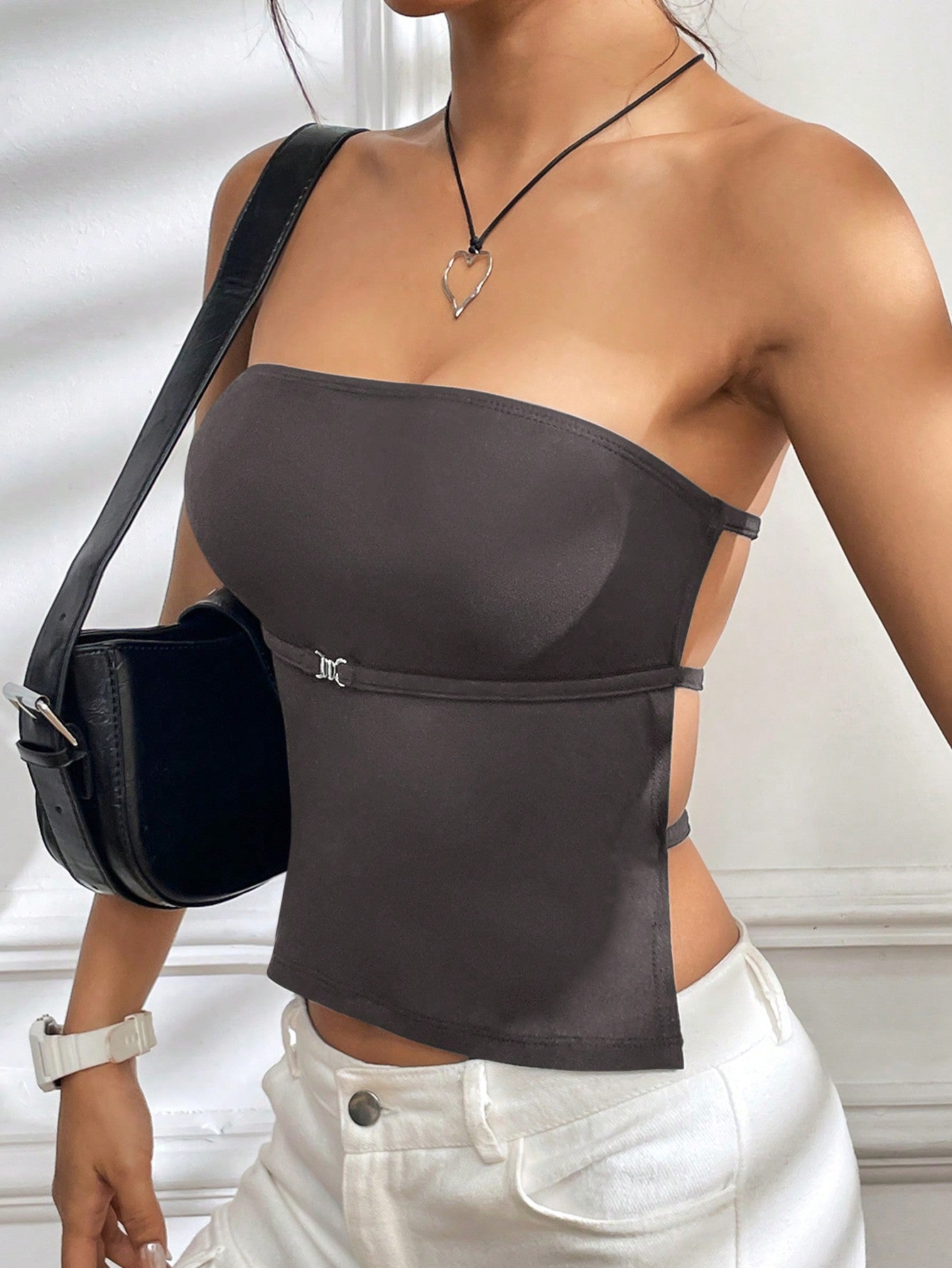 Ladies Solid Color Backless Tube Top