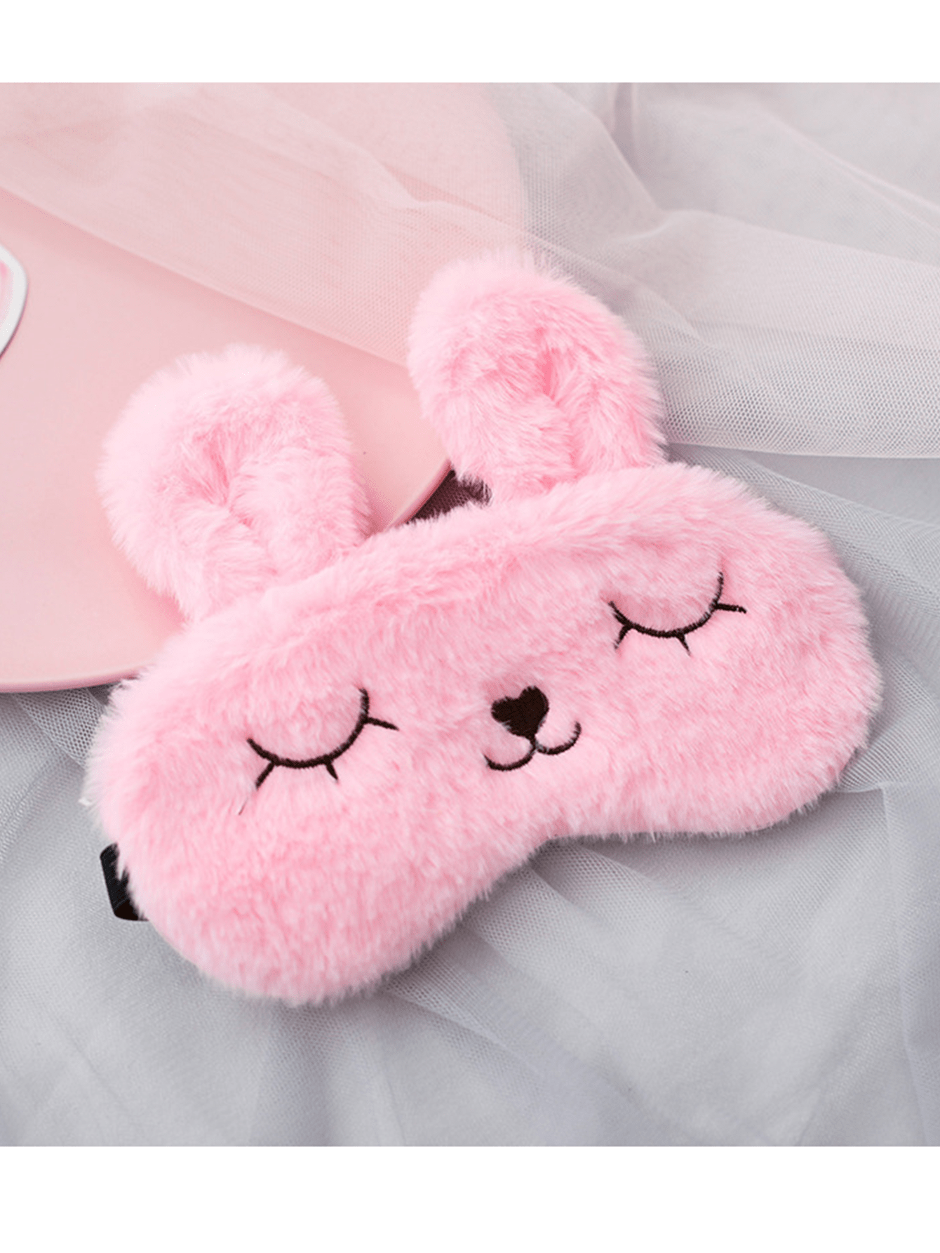 Cute Cartoon Rabbit Ear Plush Silk Eye Mask, Comfortable Sleep Eye Shade, Hot/Cold Compress Eye Care