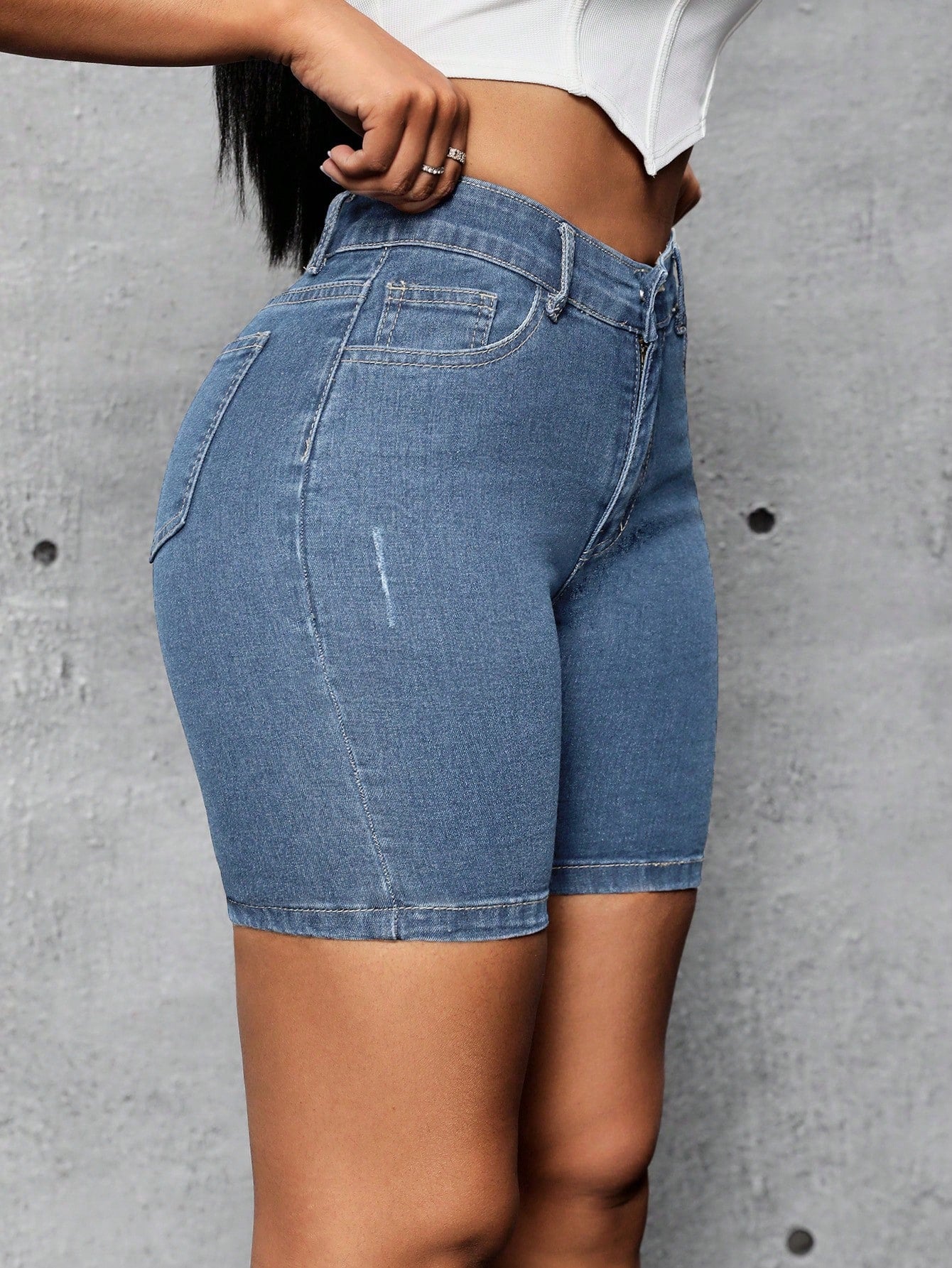 Women's High Waist Slim Fit Denim Shorts