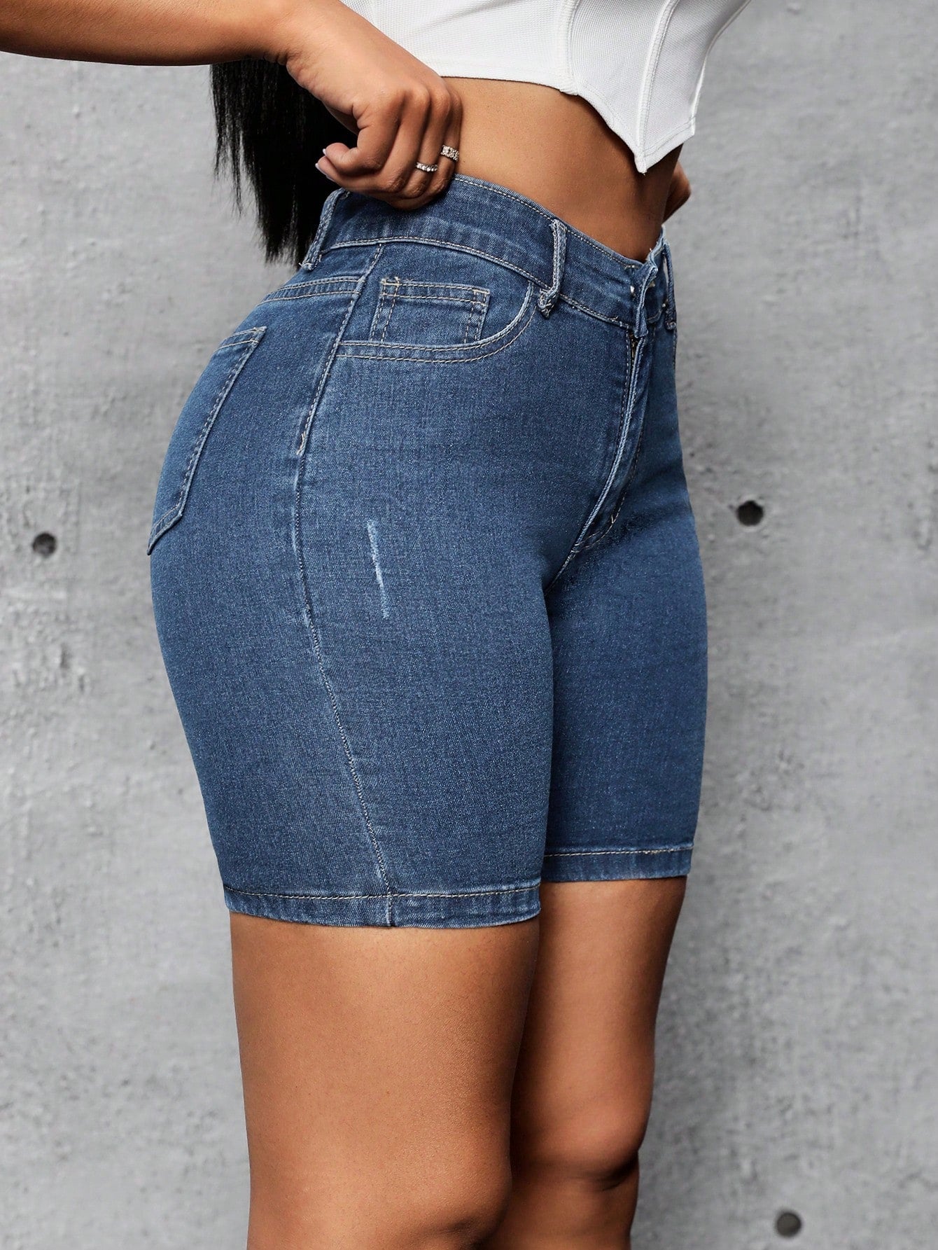 Women's High Waist Slim Fit Denim Shorts