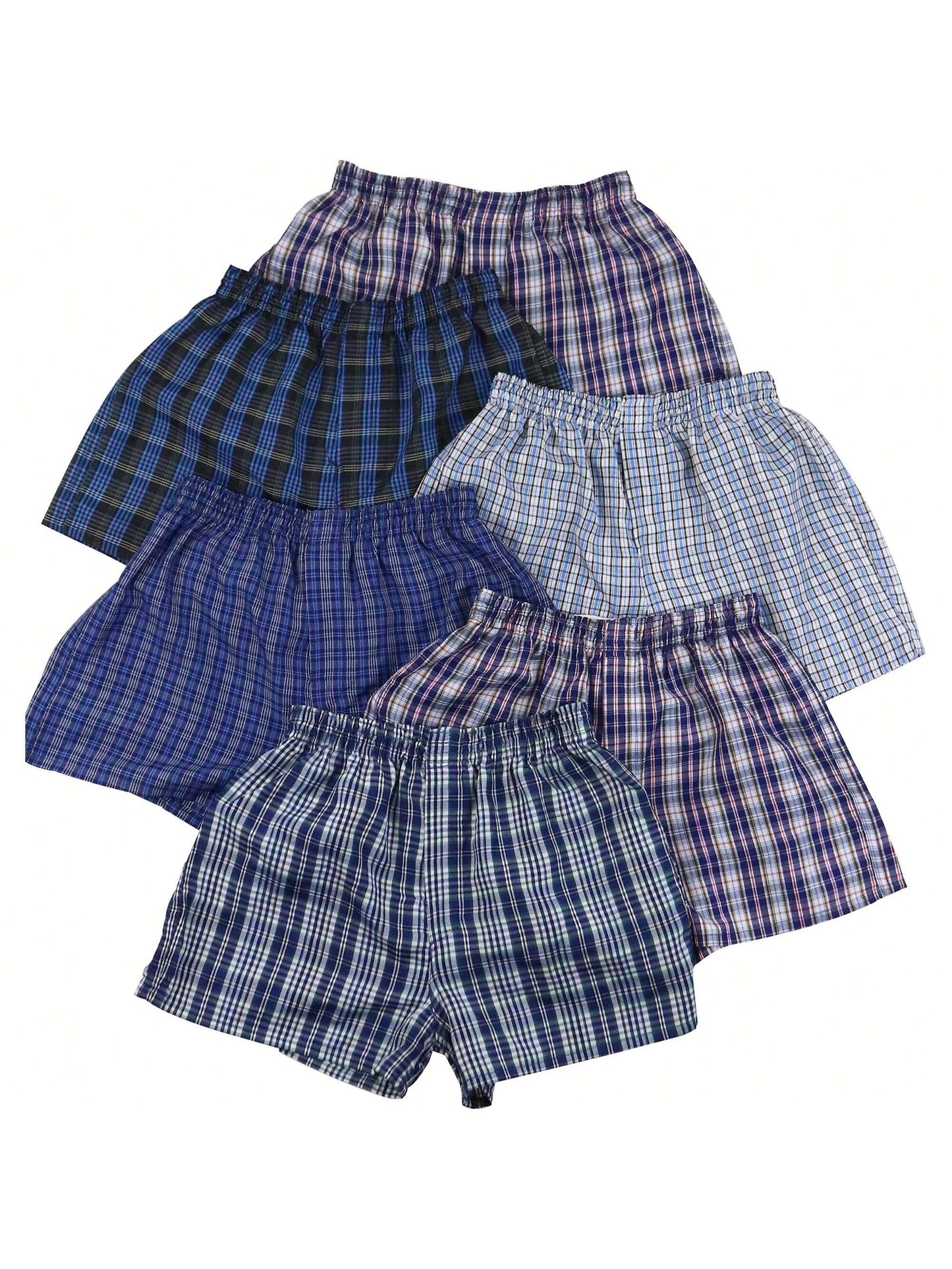 ToBeInStyle Tween Boy Pack Of 3 Or 6 Tartan Patterned Boxer Shorts