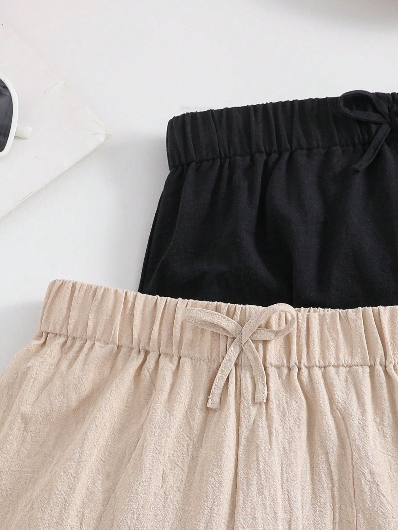 Kids Solid Color Ruffle Hem Shorts For Teen Girls