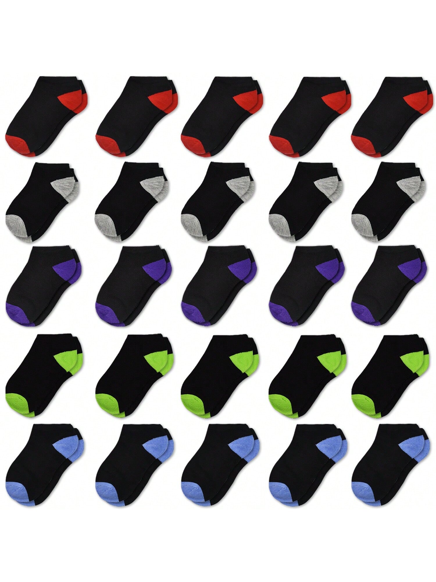 25 Pairs Of Patchwork Ankle Socks For Boys And Girls (Ages 1-14), Toddler Sock Sets