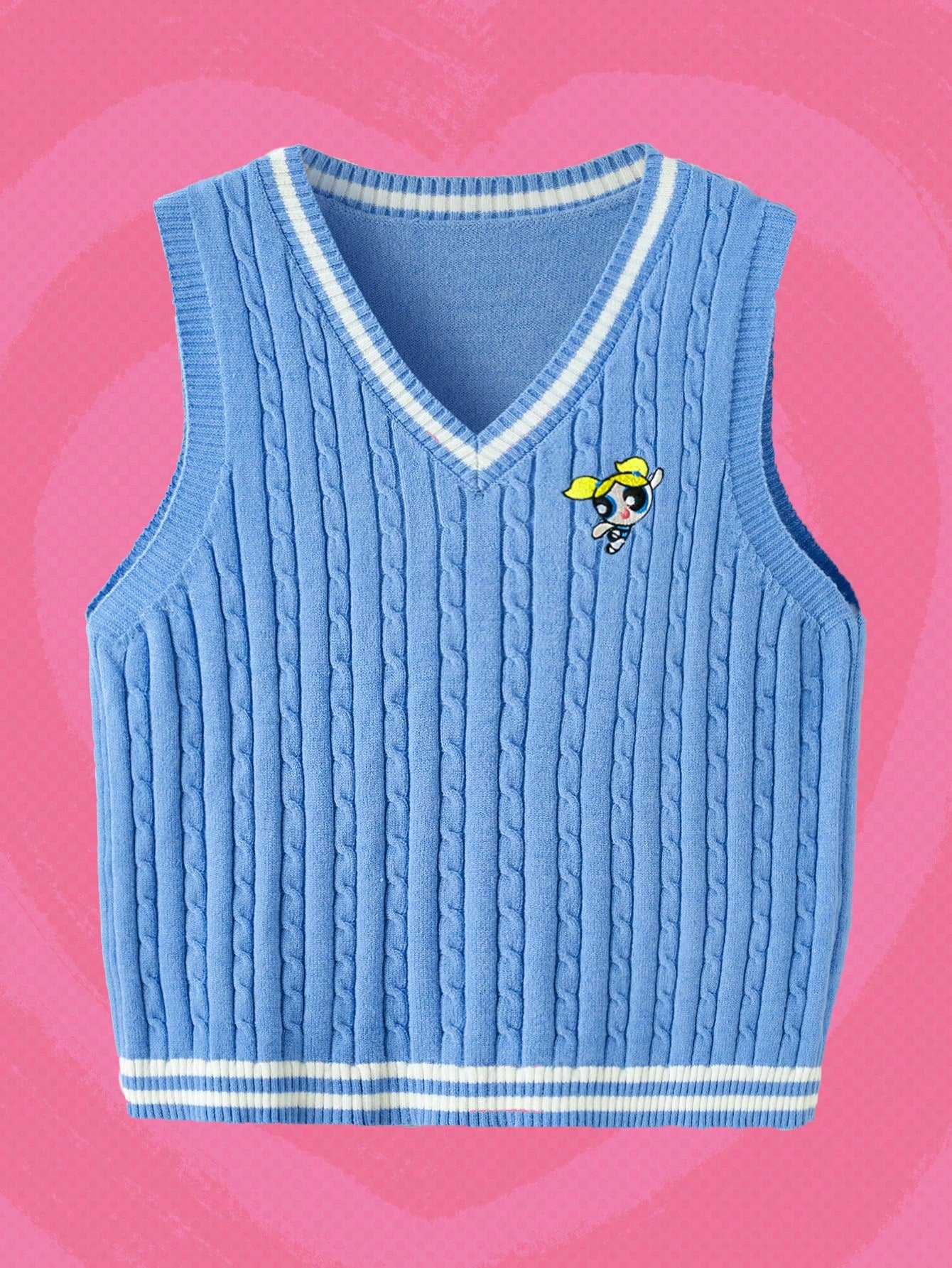 The Powerpuff Girls | Plus Size Women's Cartoon Print Sweater Vest, School