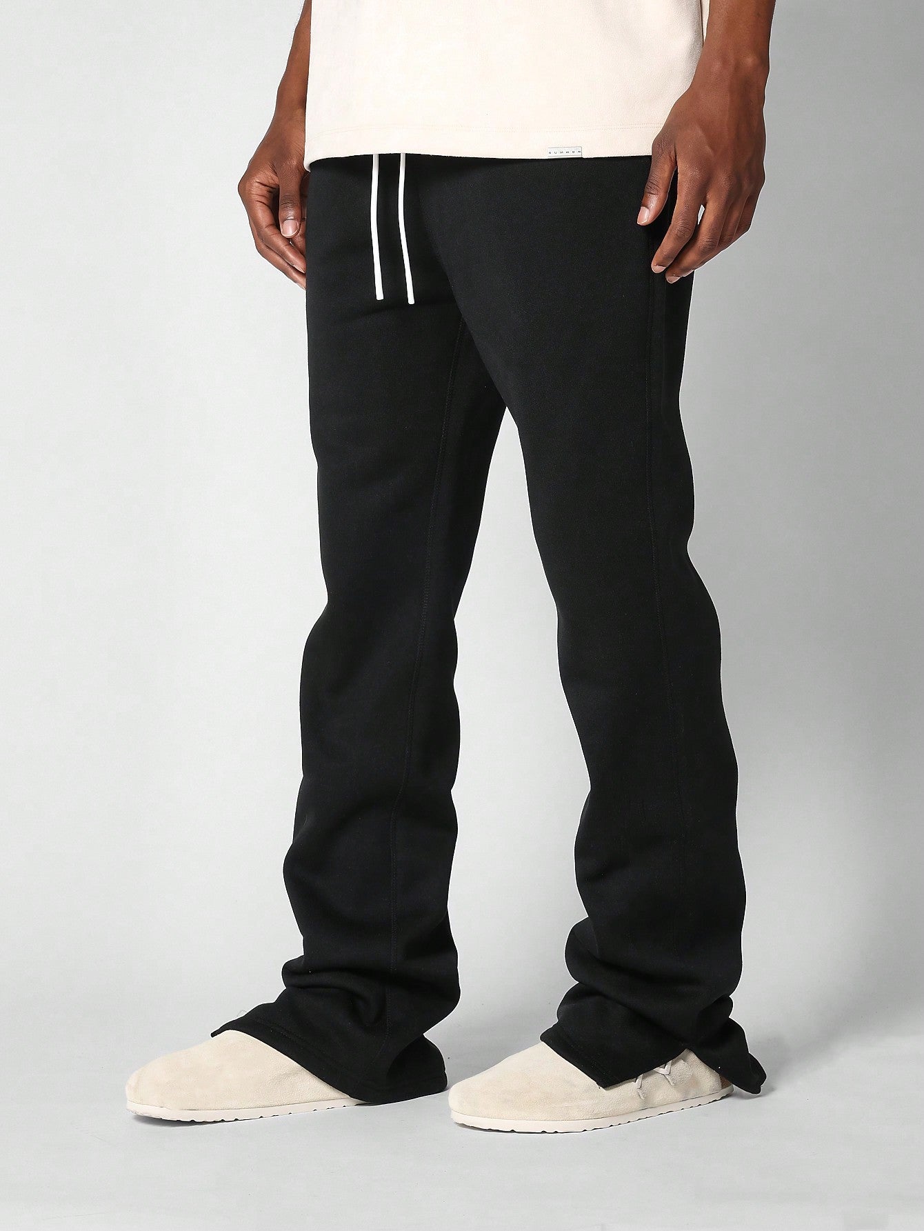 Straight Fit Washed Jogger With Split Hem College Ready