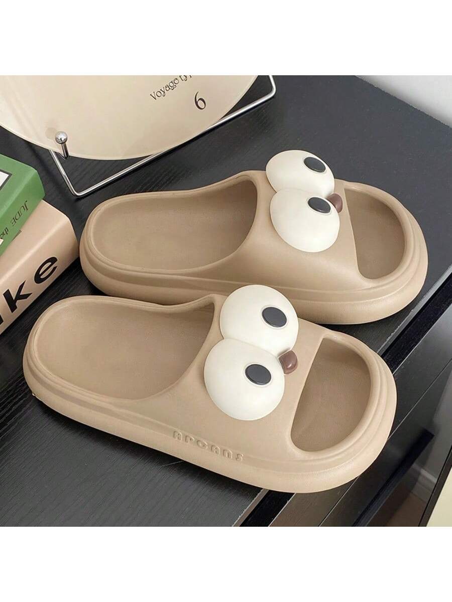 Women's Lovely Funny Big Eyes Fashion Cool Sporty Style Thick Soled Slippers Girl's Casual Sandals Shoes