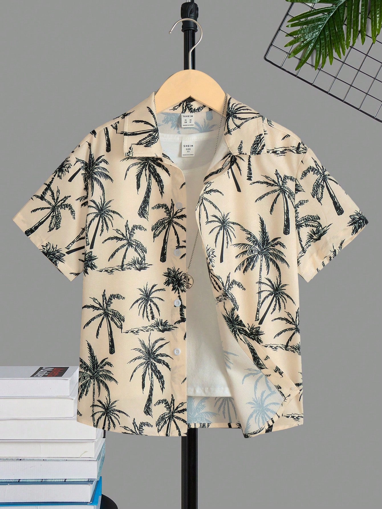 Tween Boys' Casual Comfortable Coconut Tree Pattern Shirt