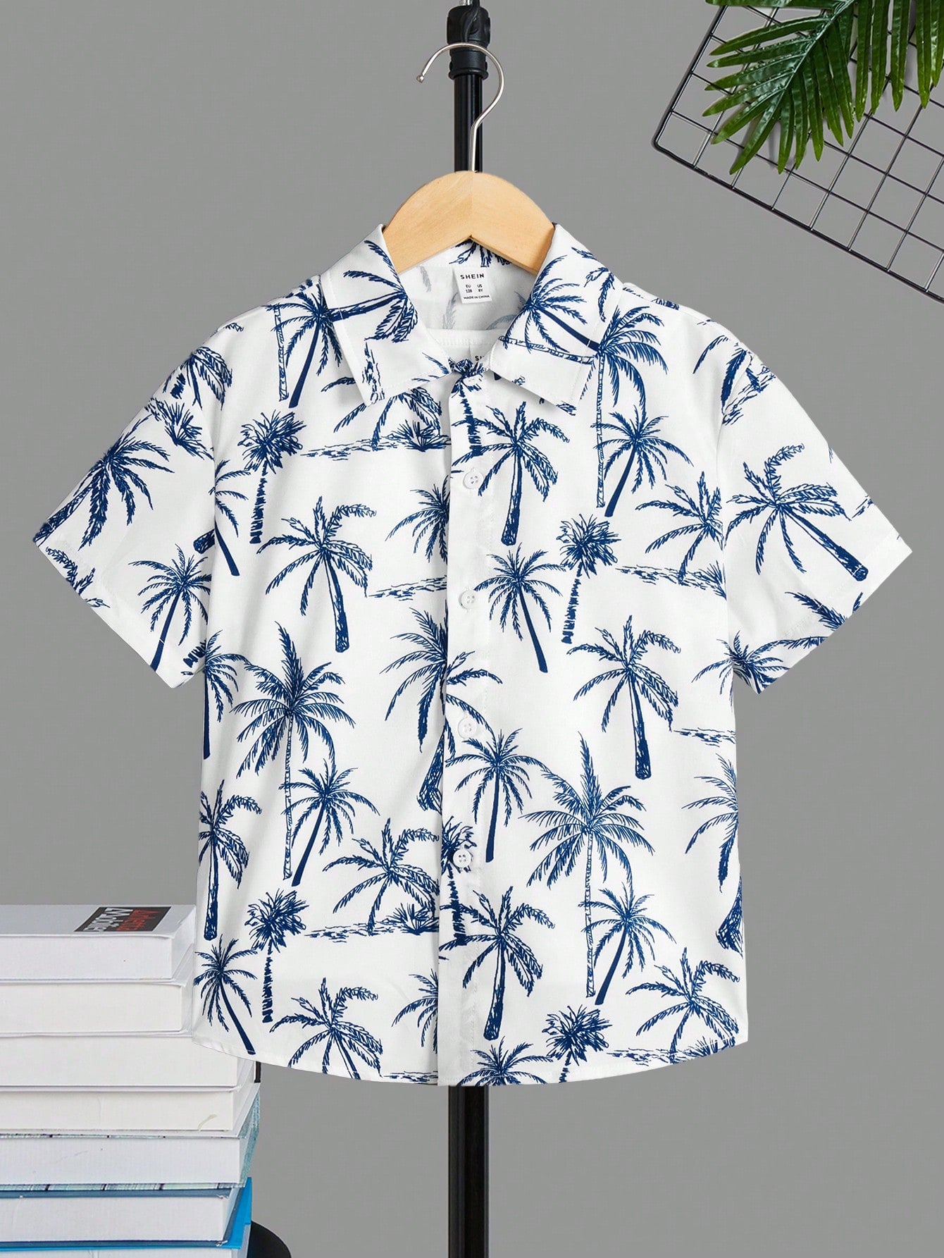 Tween Boys' Casual Comfortable Coconut Tree Pattern Shirt