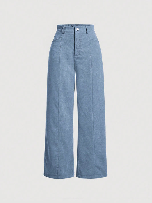 Women's Solid Color Straight Corduroy Pants