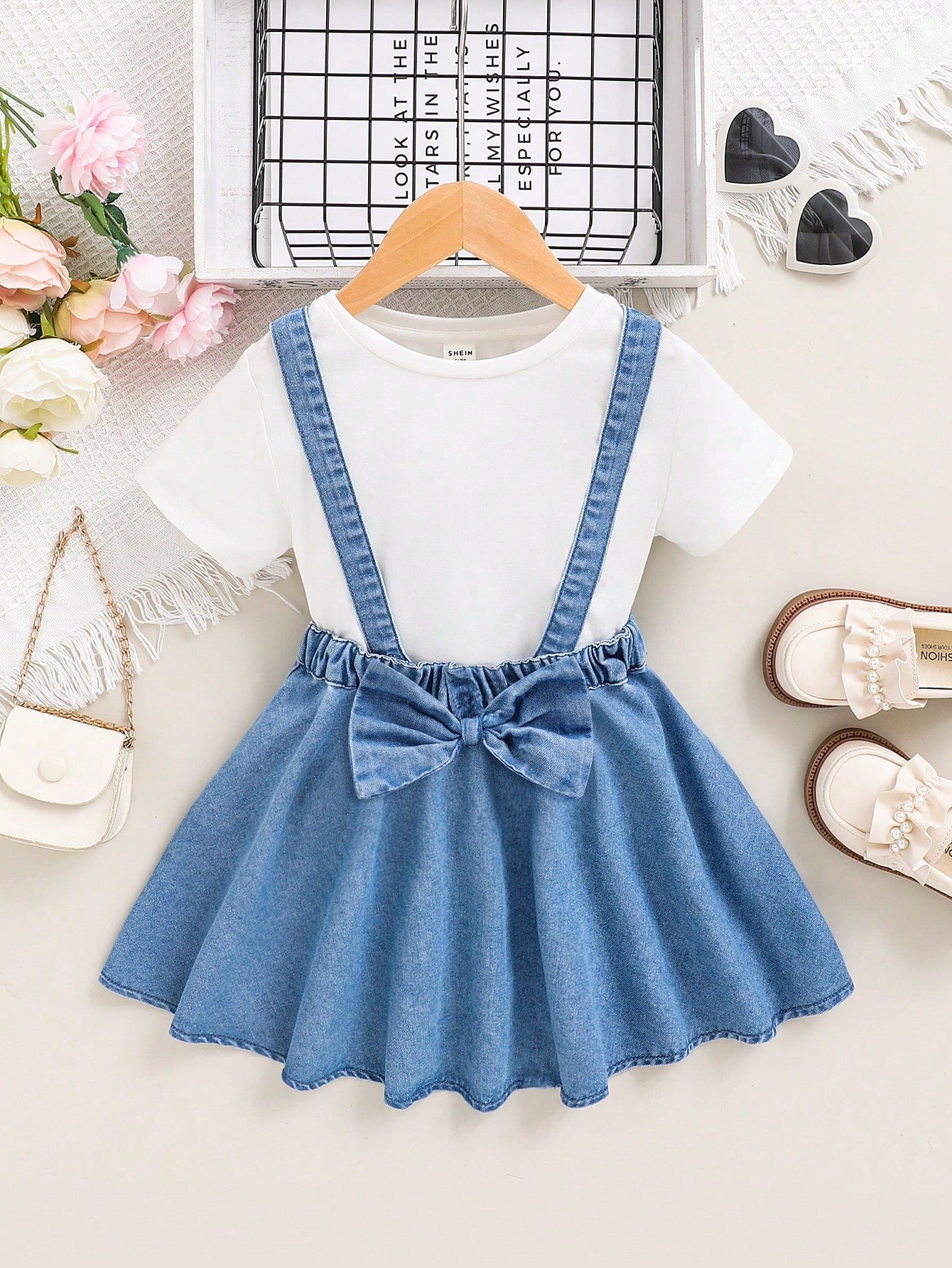 Young Girl New Arrival Denim Overall Dress With Short Dress, Spring/Summer