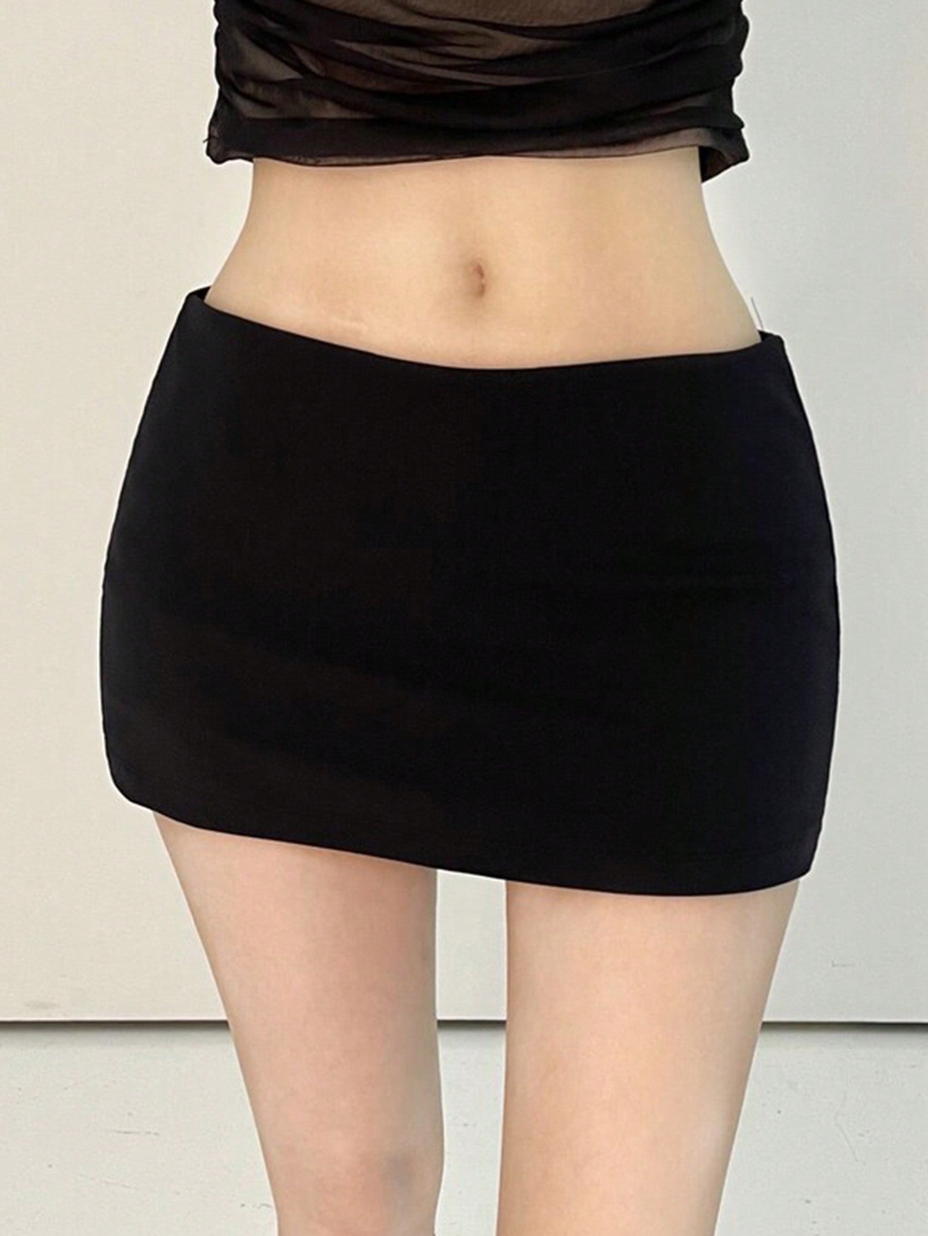 Women's Solid Color Low Waist Ultra Short Mini Skirt