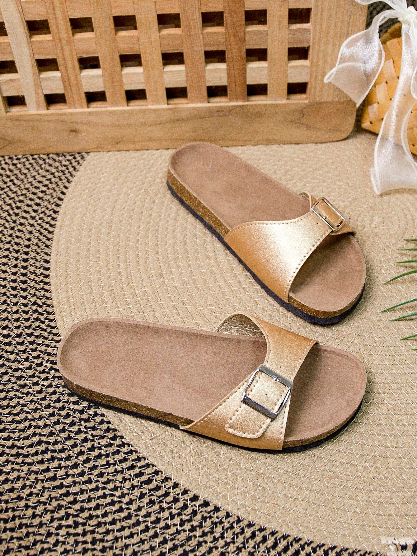 Women Summer Yellow Fashionable Soft Cork Sole Sandals