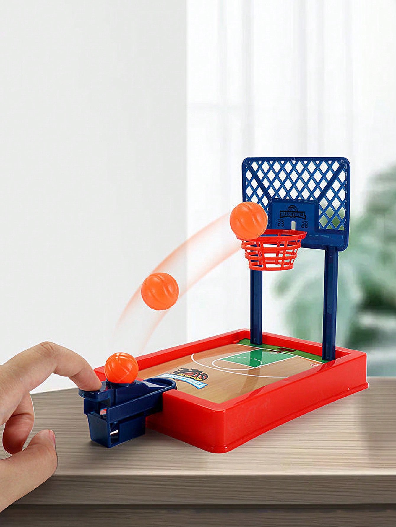 1set Desktop Basketball Game Stand, Double Person Finger Ejection Shooting Machine, Children's Parent-Child Interactive Educational Toy