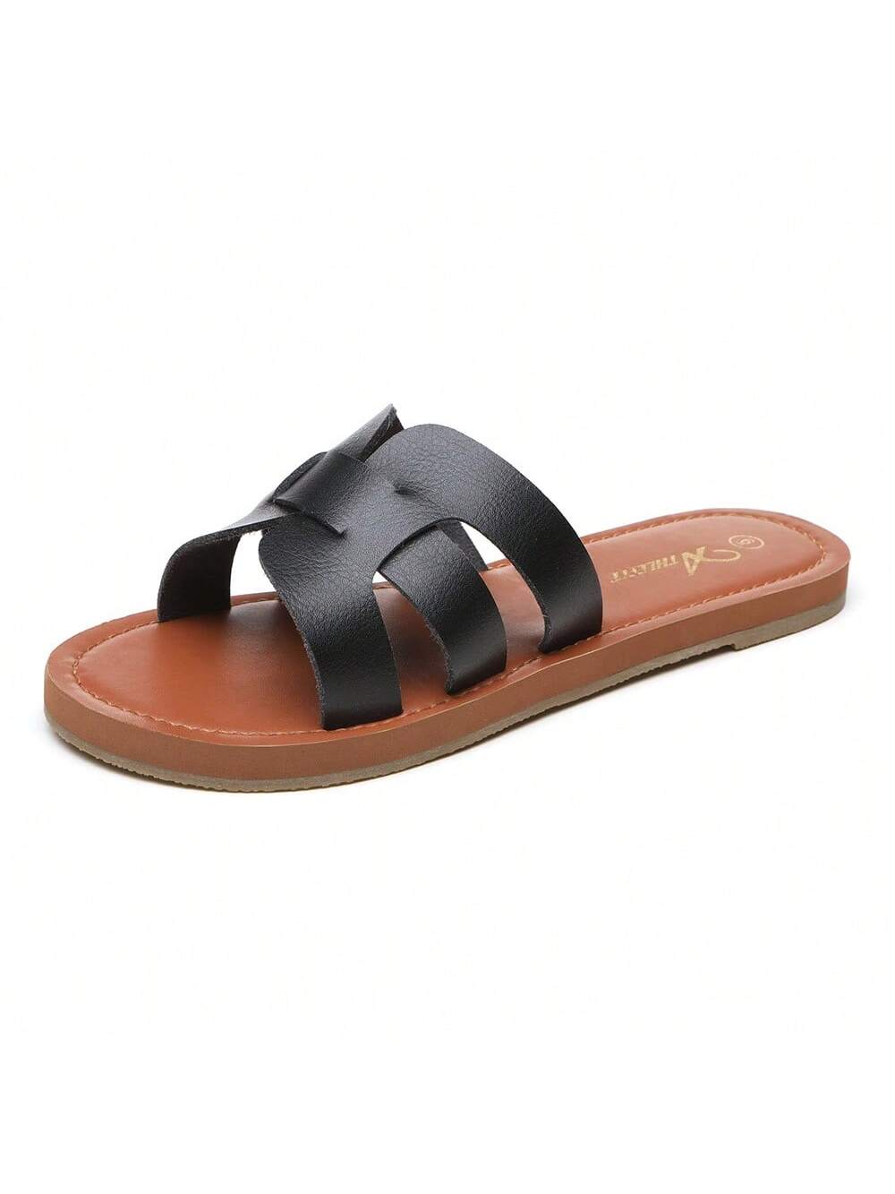 Women's Flat Sandals Summer Fashion Shoes Casual Slip On Leather Vacation Slides