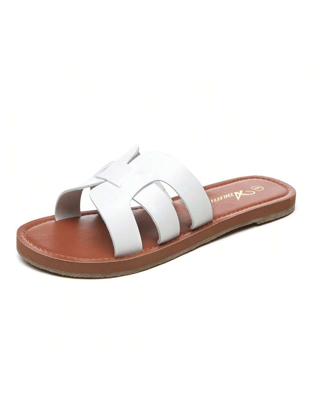 Women's Flat Sandals Summer Fashion Shoes Casual Slip On Leather Vacation Slides