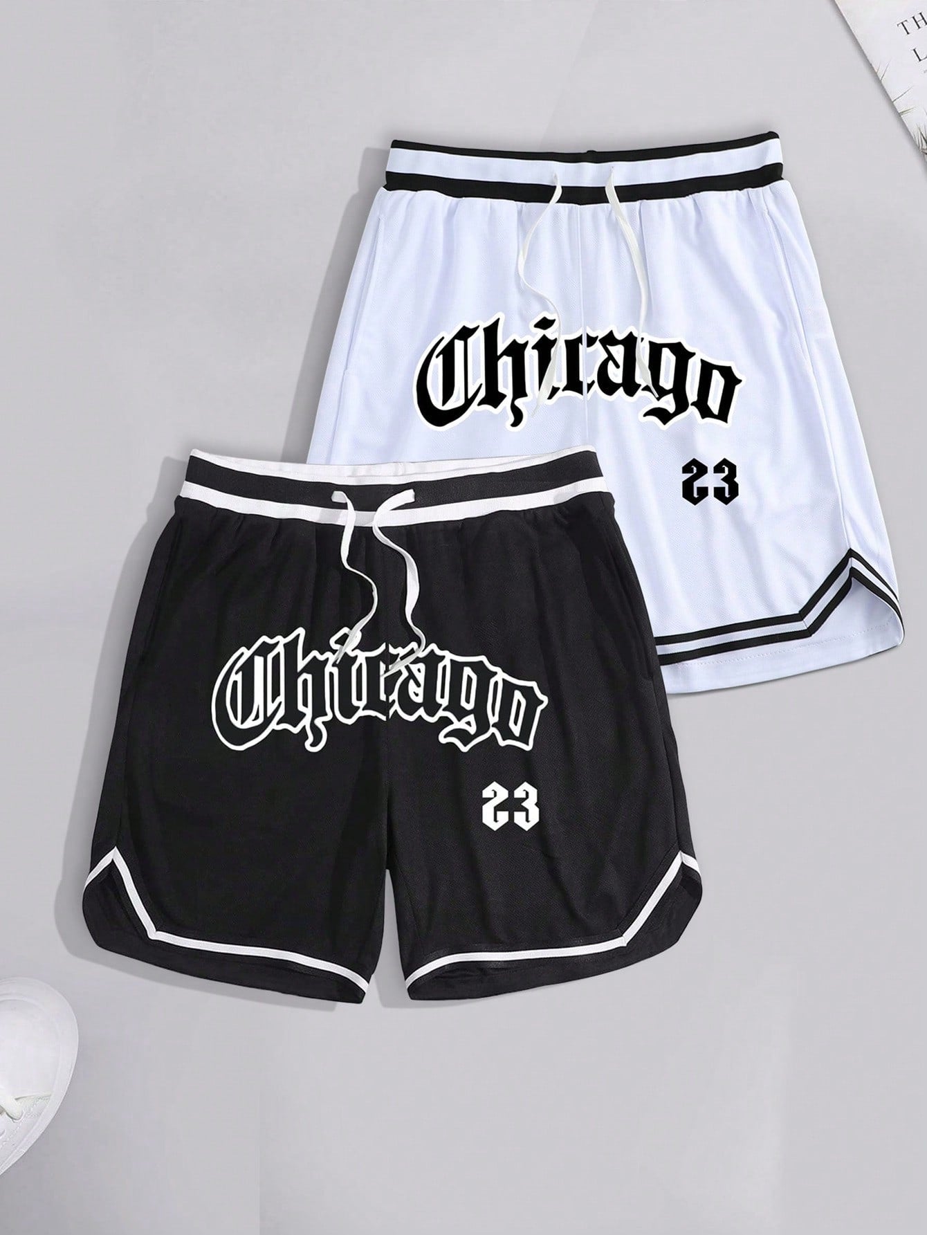 Men's Plus Size Basketball Shorts With Letter Print