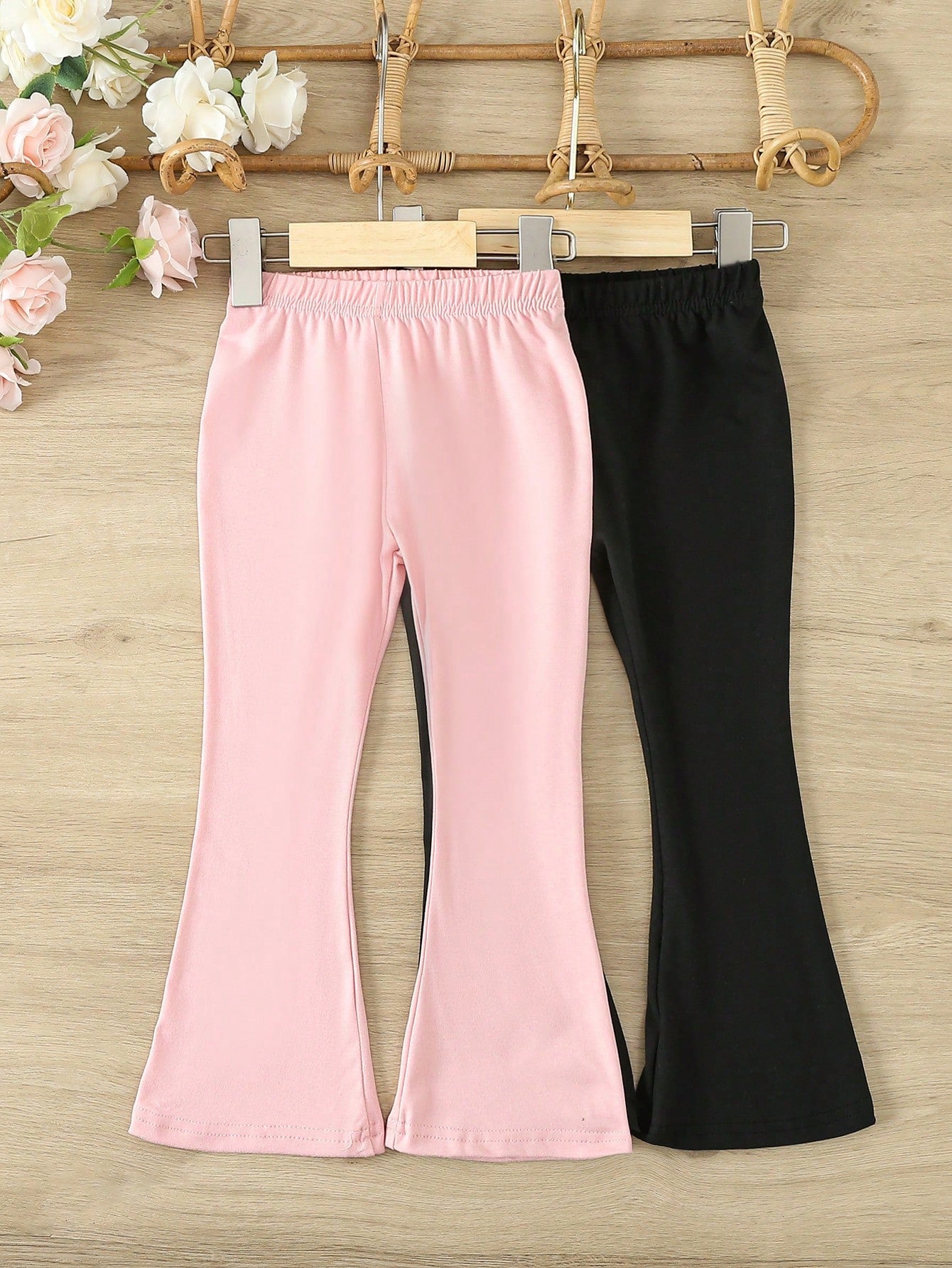 Young Girl Knitted Bell Bottom Sets Of 2 Combination Bottoming Pants For Spring And Autumn