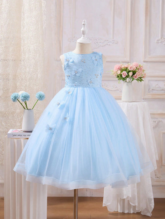 Young Girl Party Dress Mexican Children Day Colorful Dopamine Warm Vacation Princess Dress, Suitable For Holiday Travel And Festival Party