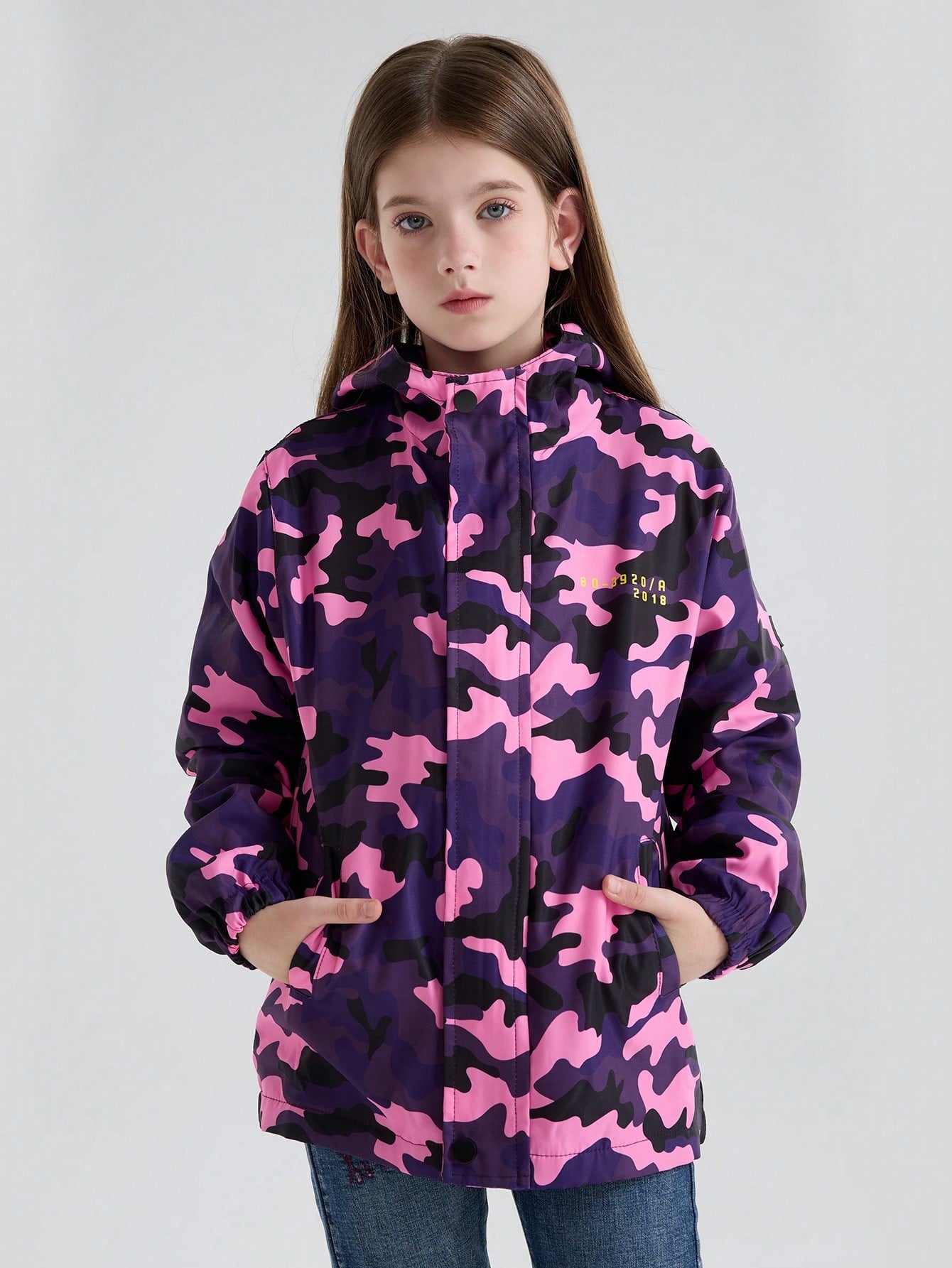 Tween Girls' Camo Printed Jacket (Waterproof, Fleece Lined)