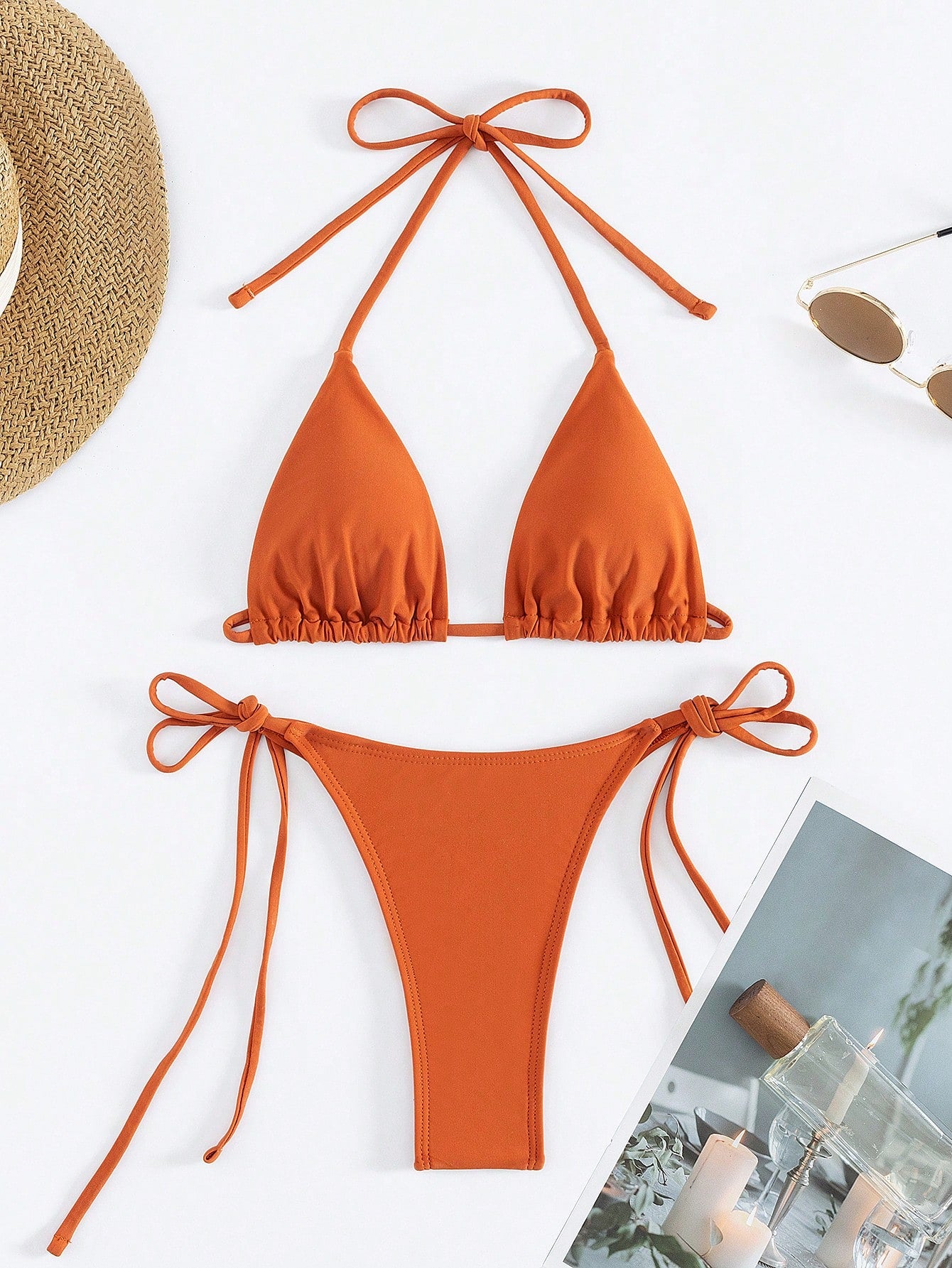 Women's Swimsuit Two-piece Sexy Halterneck Lace-up Three-point Swimsuit