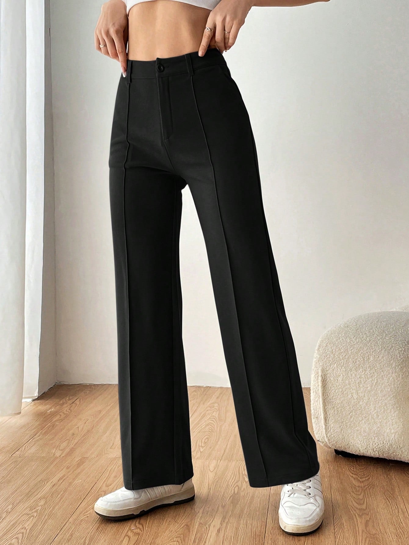 Women Solid Color Simple Daily Suit Pants