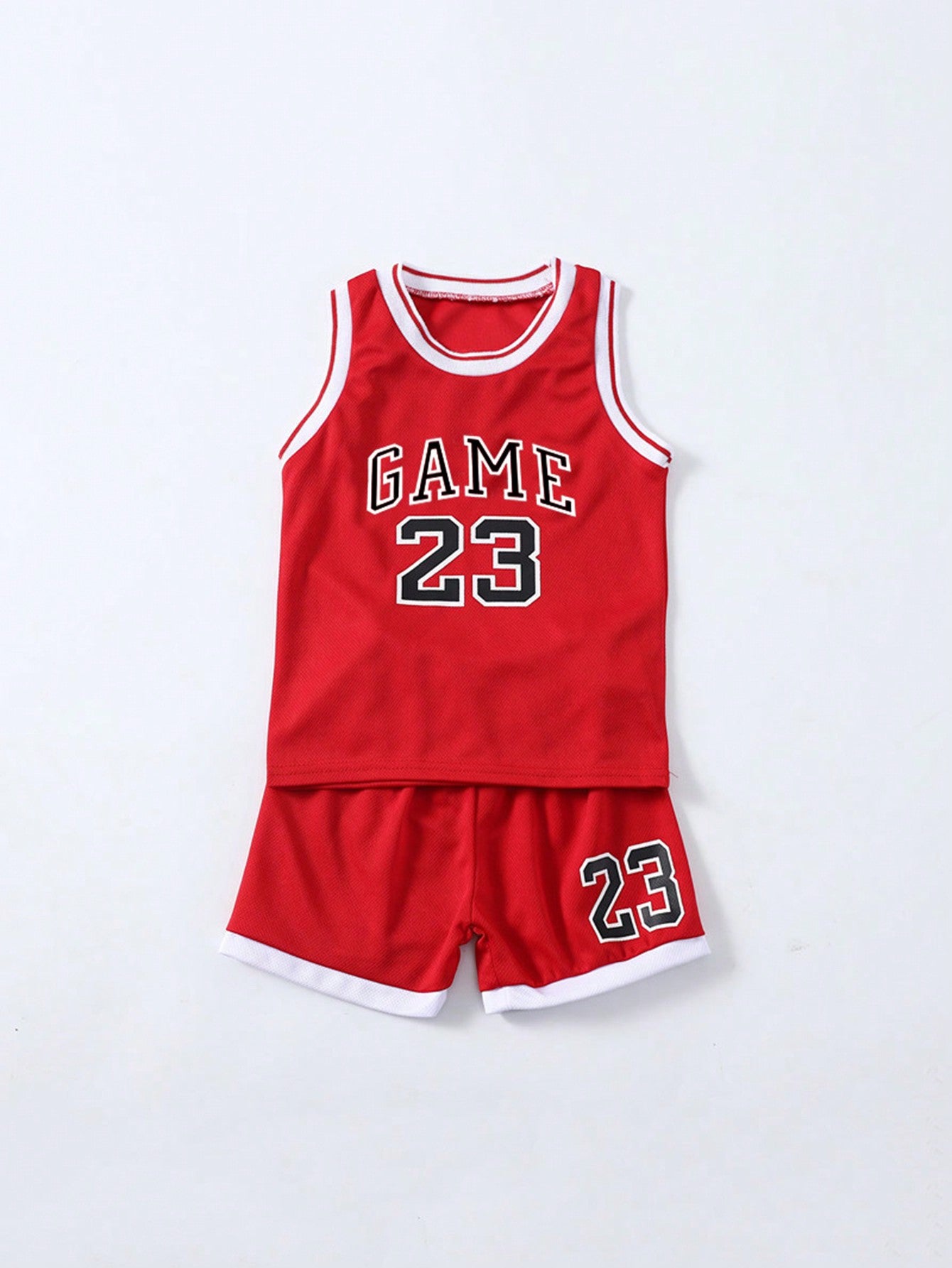 Young Boy Fashionable Basketball Jersey & Shorts Set For Summer