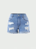 Streecool Kids Tween Girls' Vintage Street Style Cut Ripped Casual Comfortable Super Stretch Bootcut Hem Denim Shorts