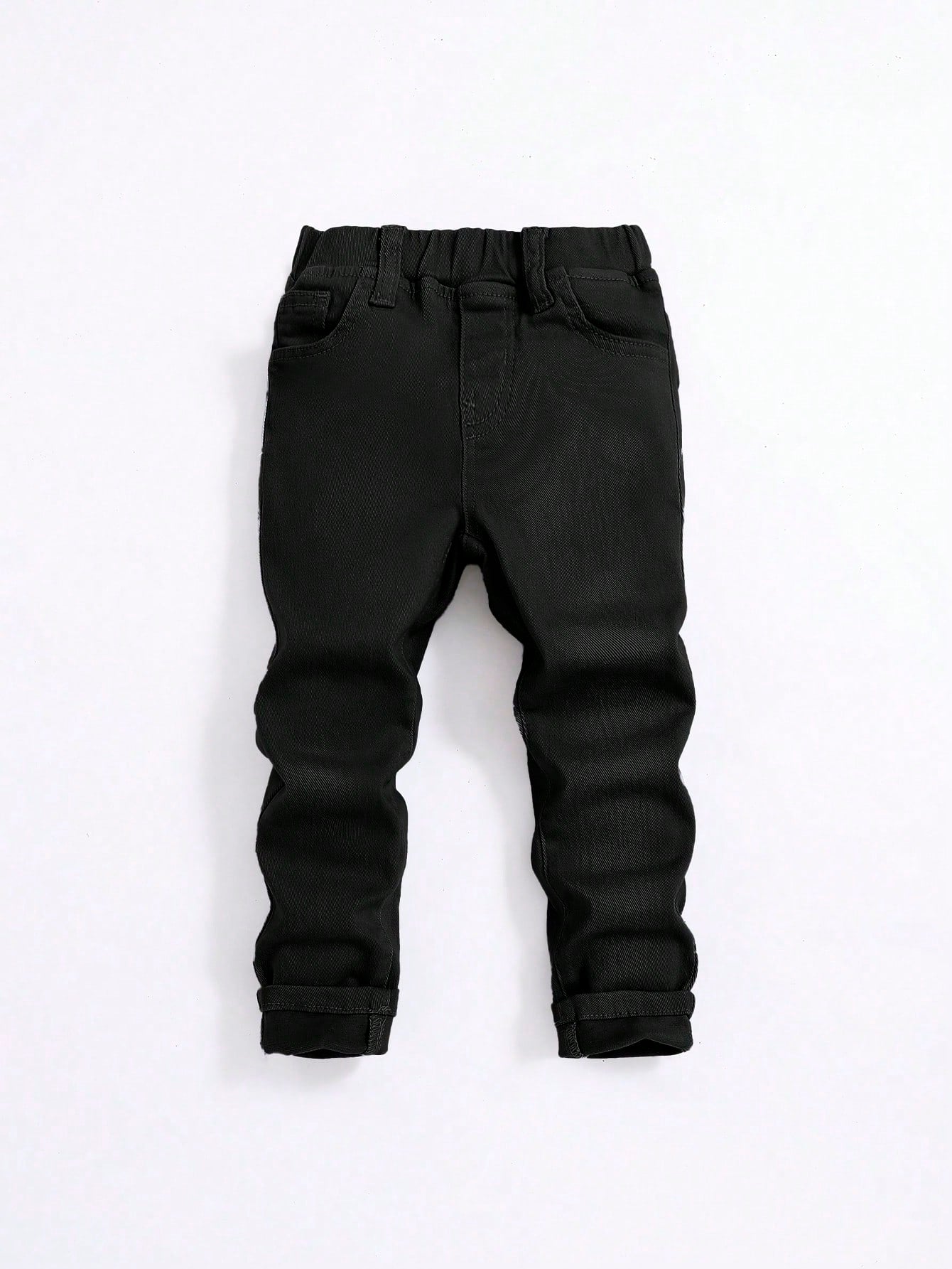 Young Boy Elastic Waist Straight Leg Jeans