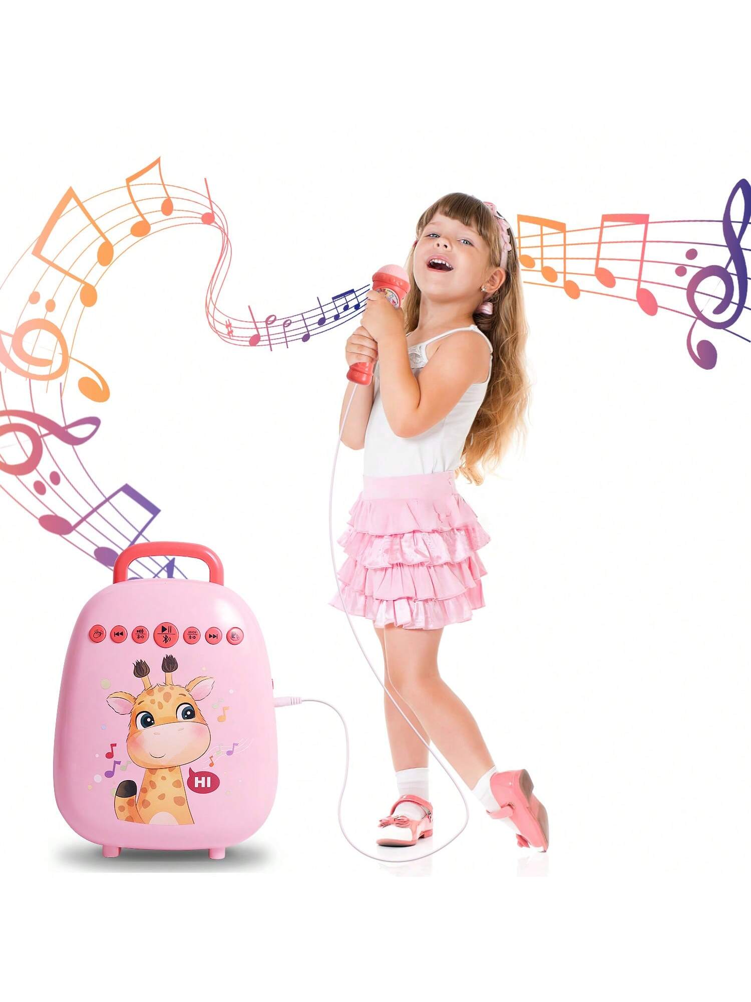 Children Karaoke Machine With 2 Microphones For Girls And Boys, Portable Toddler Singing Speaker With Voice Change, Ideal For Birthday, Festival Gifts