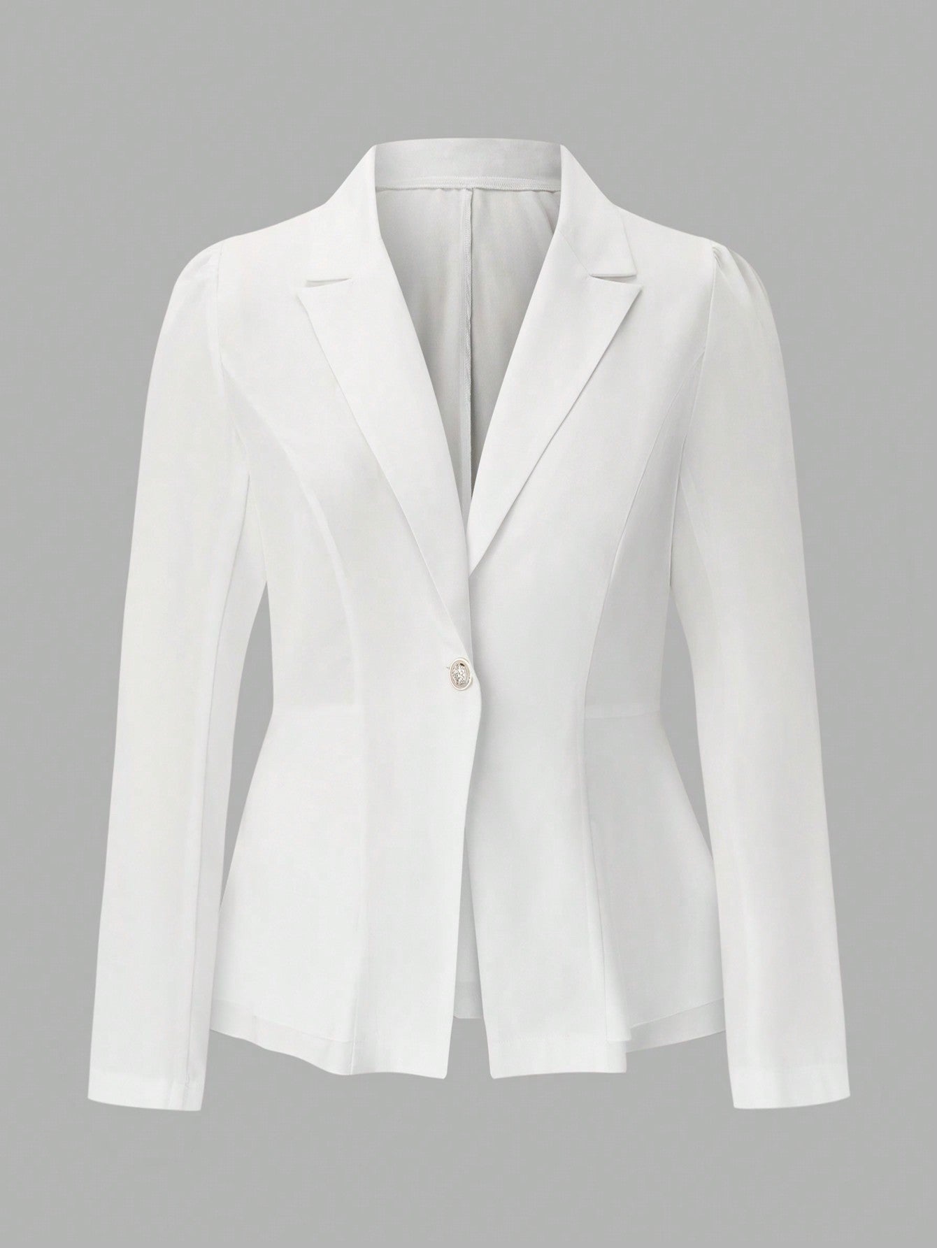 Plus Size Women's Long Sleeve Solid Blazer With Contrast Lapel