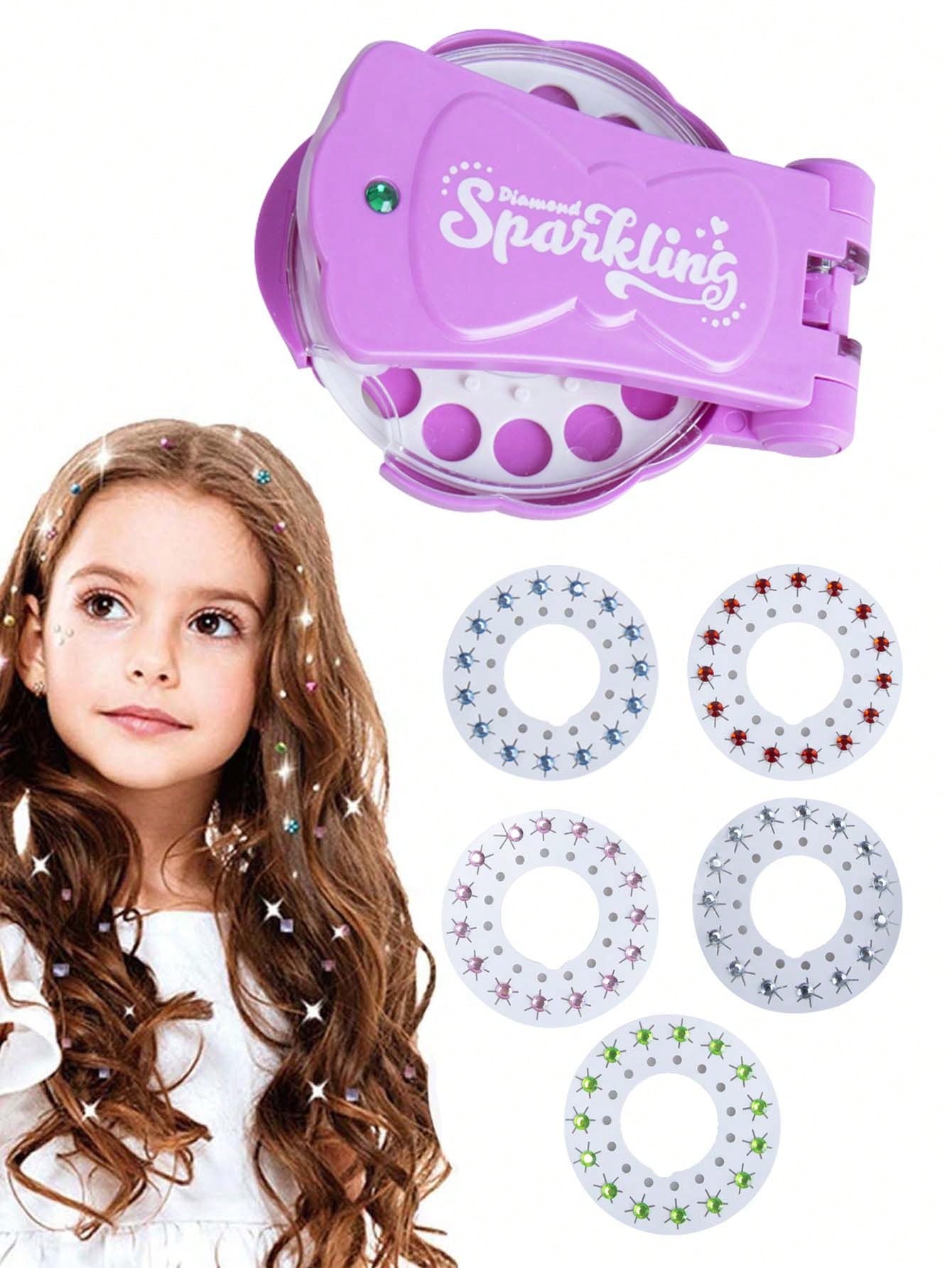 Rhinestone Hair Accessories Set With 75 Hair Stones, Glitter Hair, Self-Adhesive Rhinestones, Hair Accessories For Girls And Kids (Shipped Randomly)