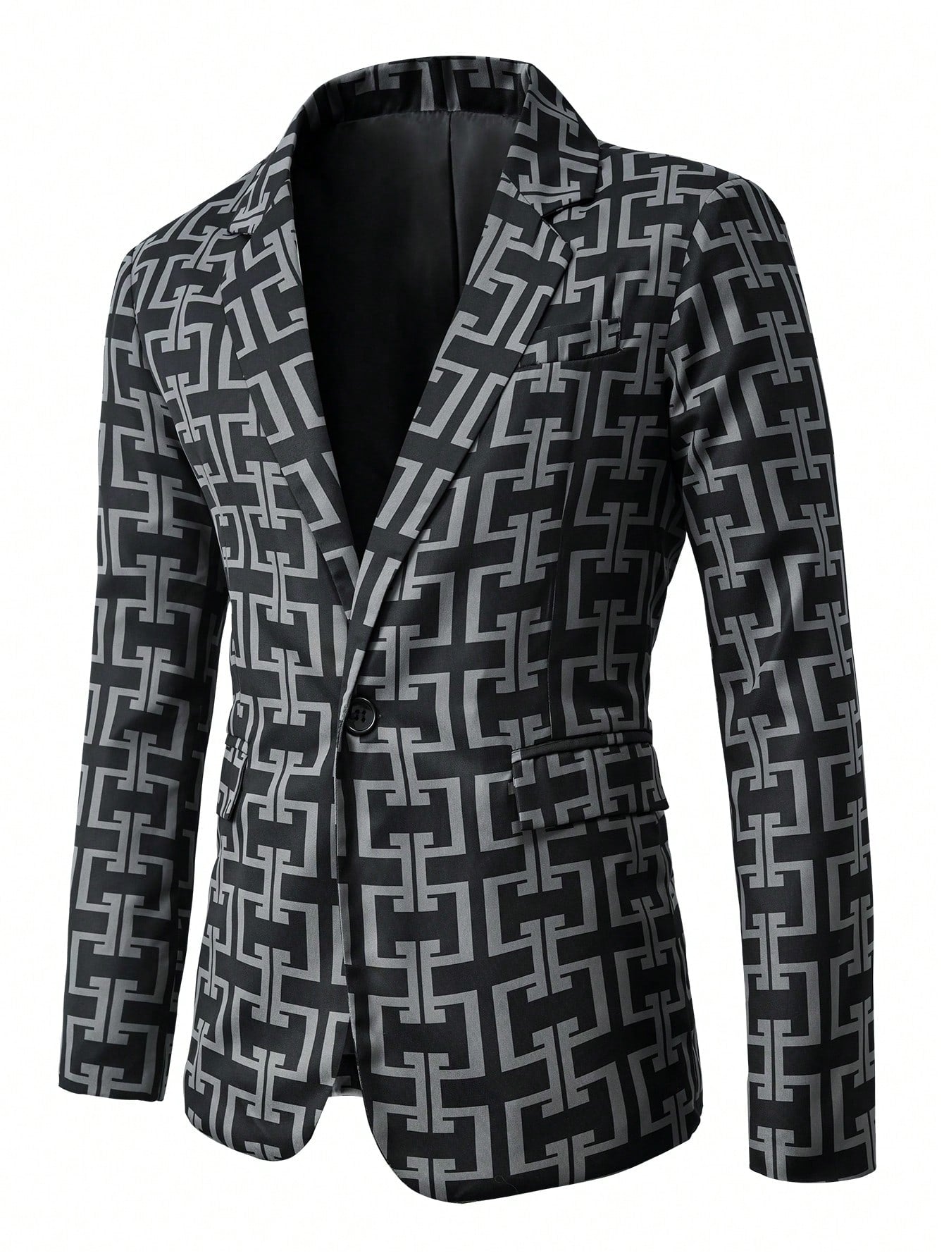 Men's Geometric Printed Blazer