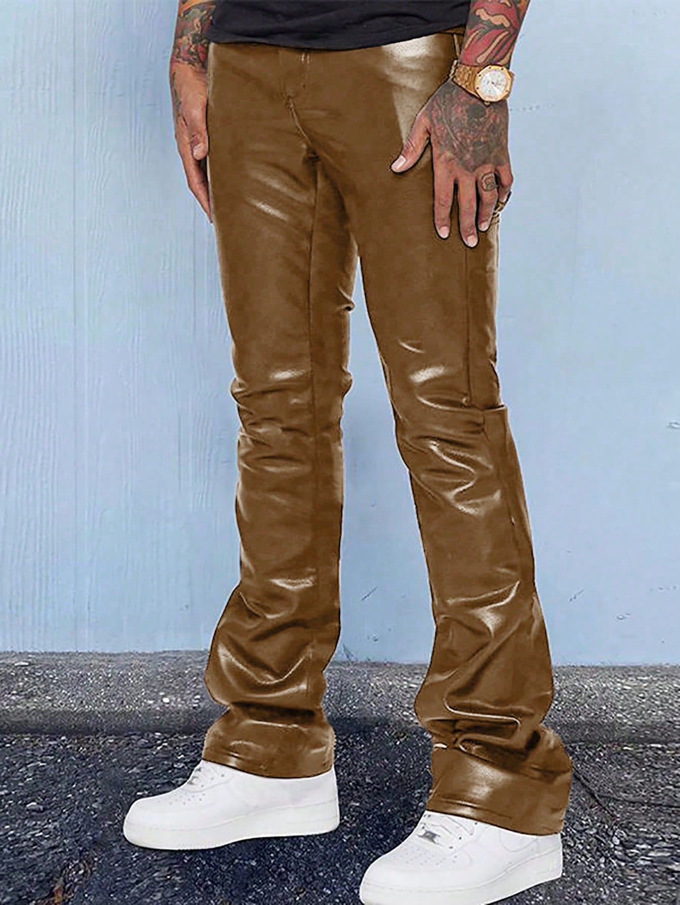 Men's Fashionable Skinny Pu Leather Pants