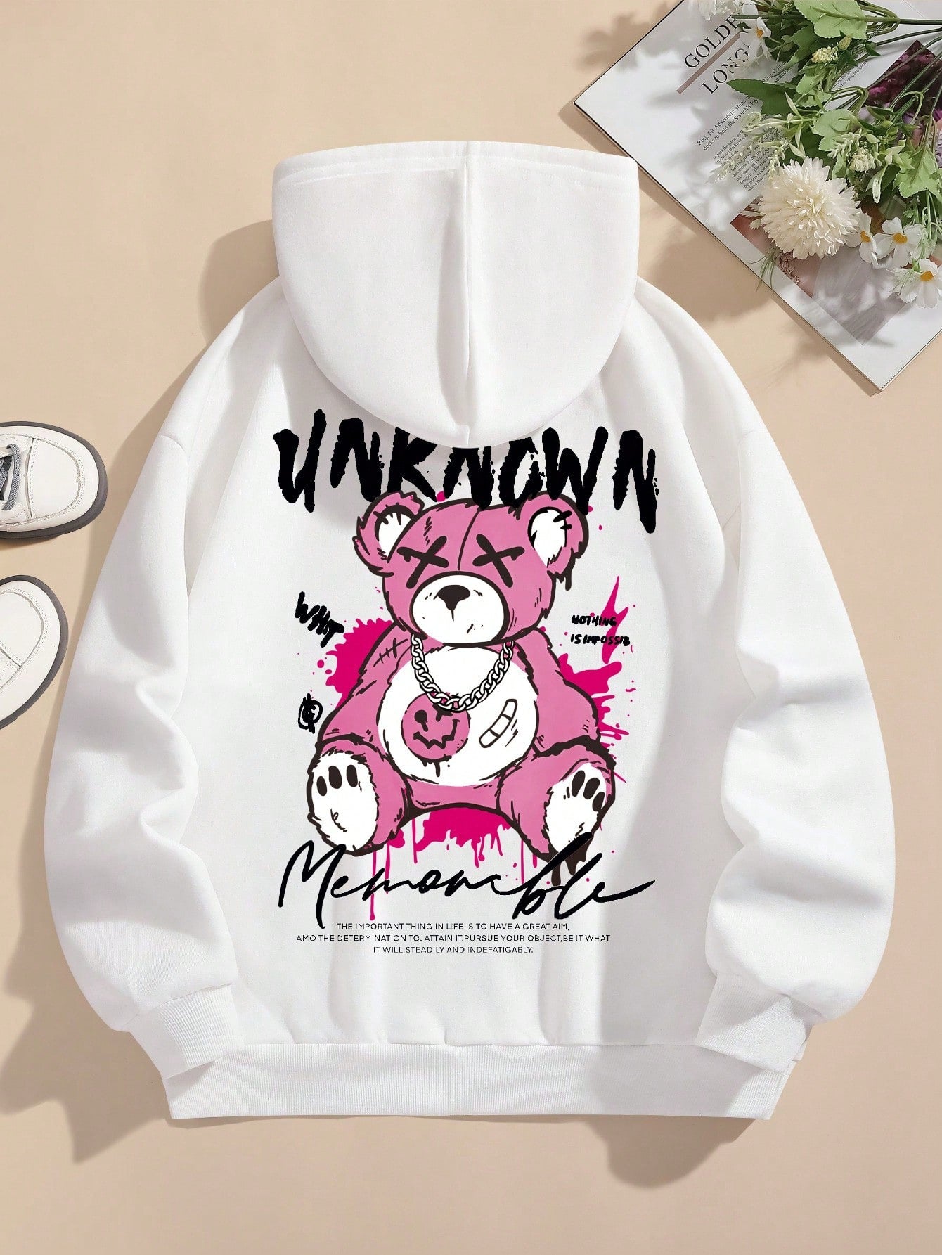 Women's Cute Cartoon Bear Printed Hoodie