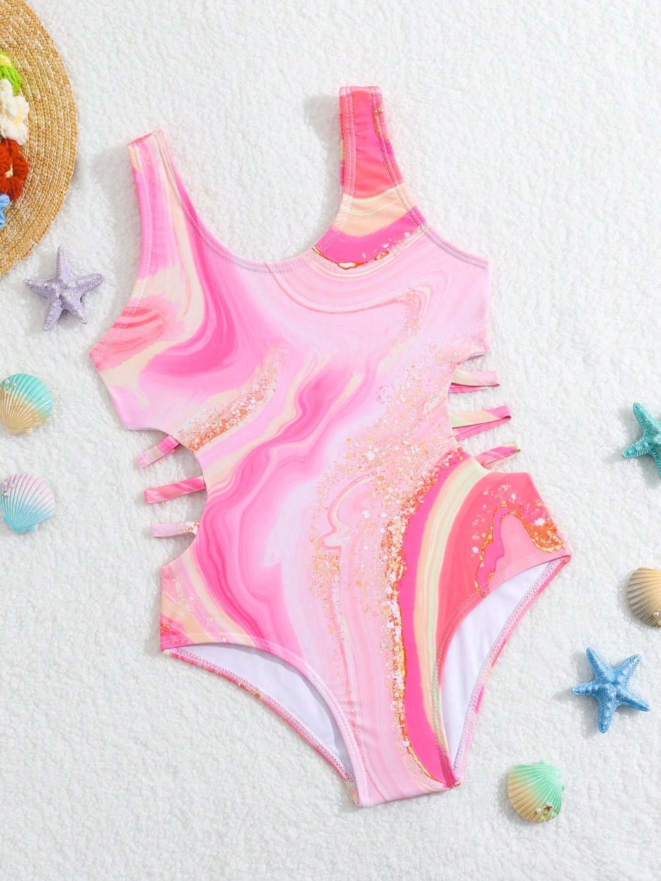 Young Girl One-Piece Swimsuit (Little Kid) With Random Digital Print