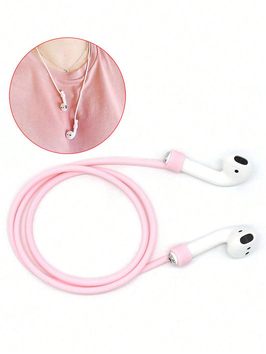 1pc Adhesive Silicone Anti-Lost Rope Compatible With AirPods, For Wireless Earphones, Anti-Dropping Cable