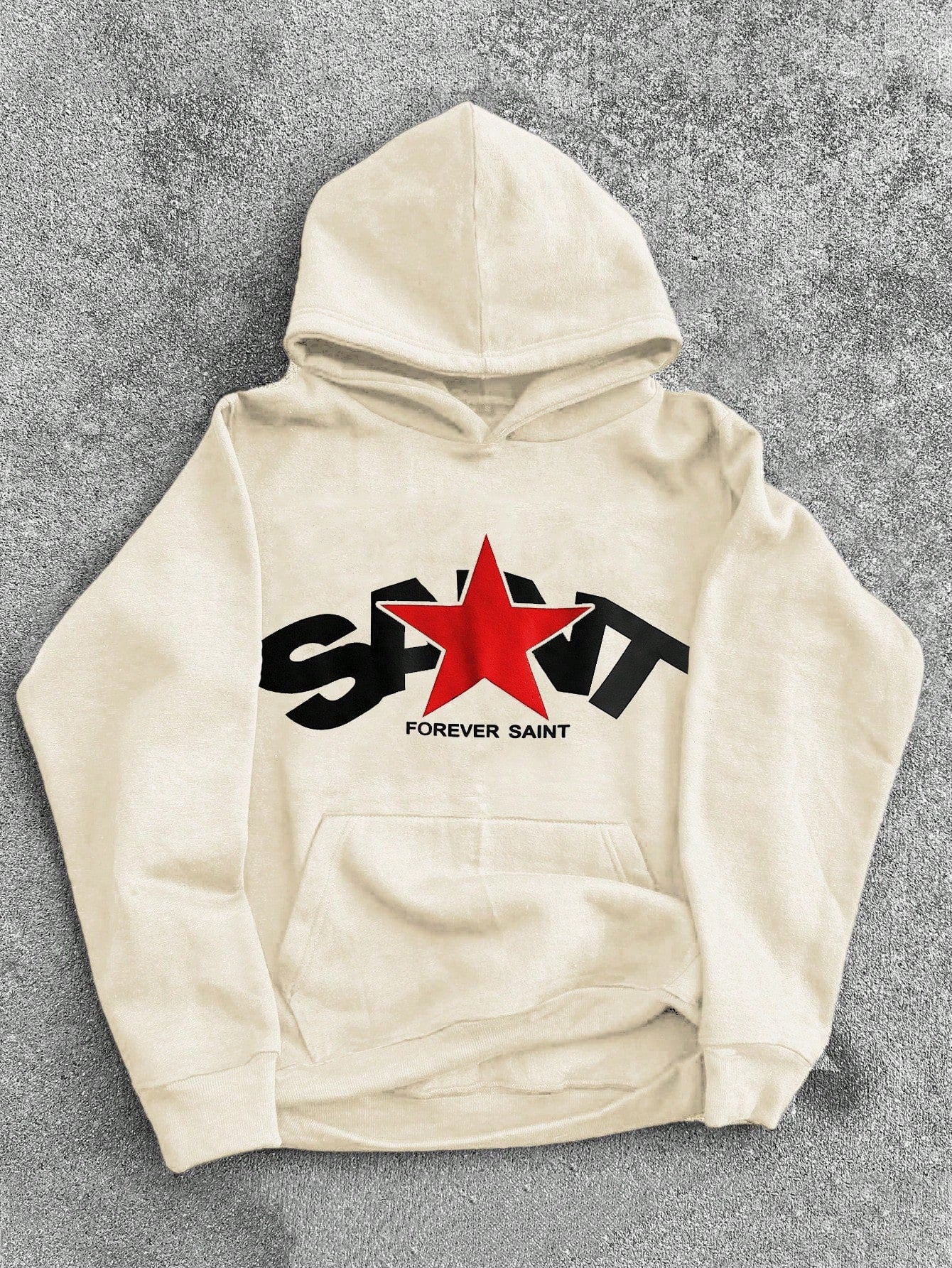 Loose Men's Casual Hoodie With Letter & Five-Pointed Star Pattern