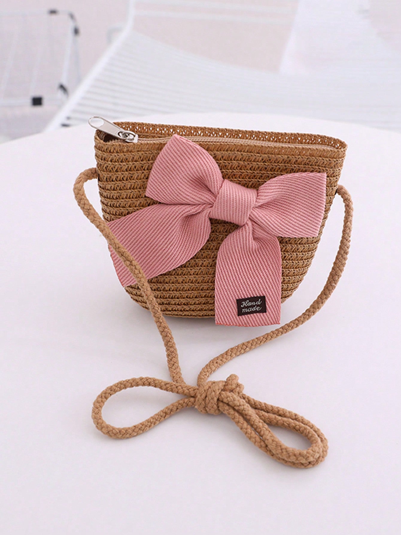 New Arrival Girls' Cute Princess Style Bowknot Beach Bag, Suitable For Daily Use