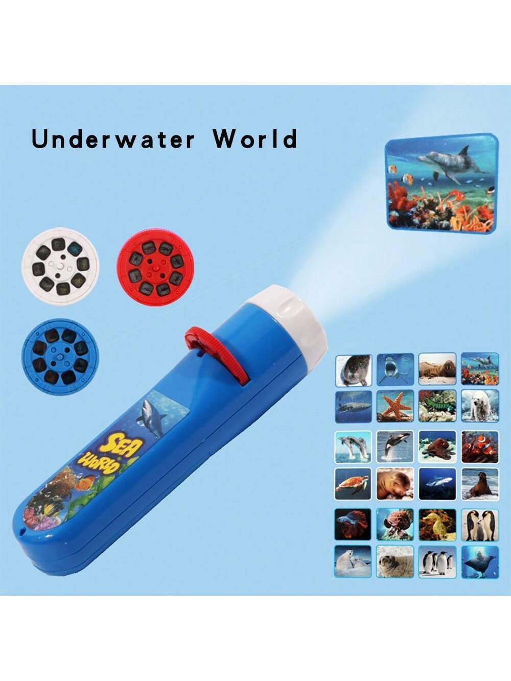 Children's Projector Flashlight Educational Toy For Parent-Child Interaction To Promote Cognition And Story Learning