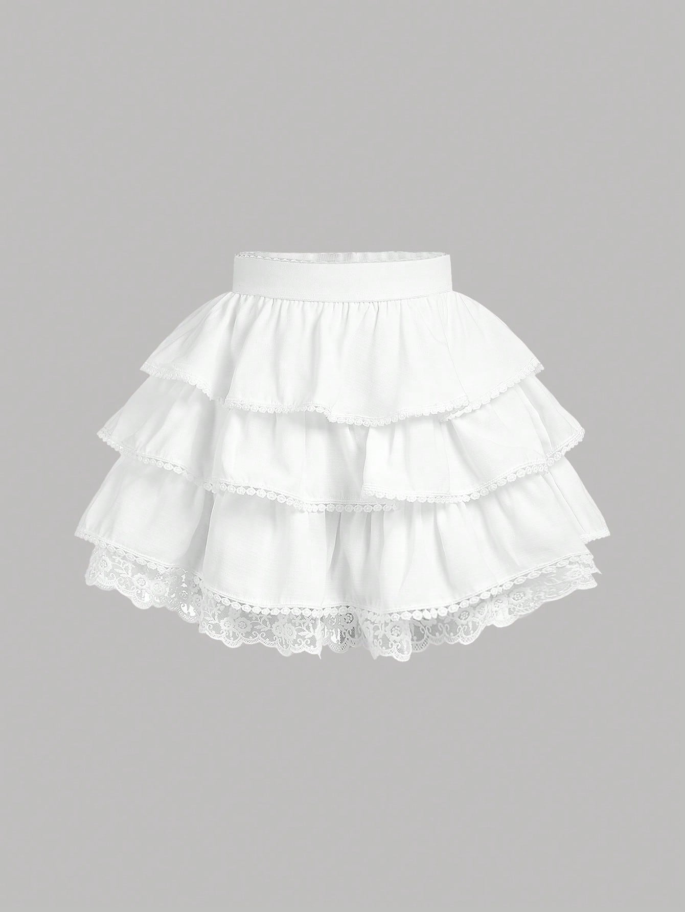 Tween Girl Vacation Casual Spring/Summer Woven Cake Skirt