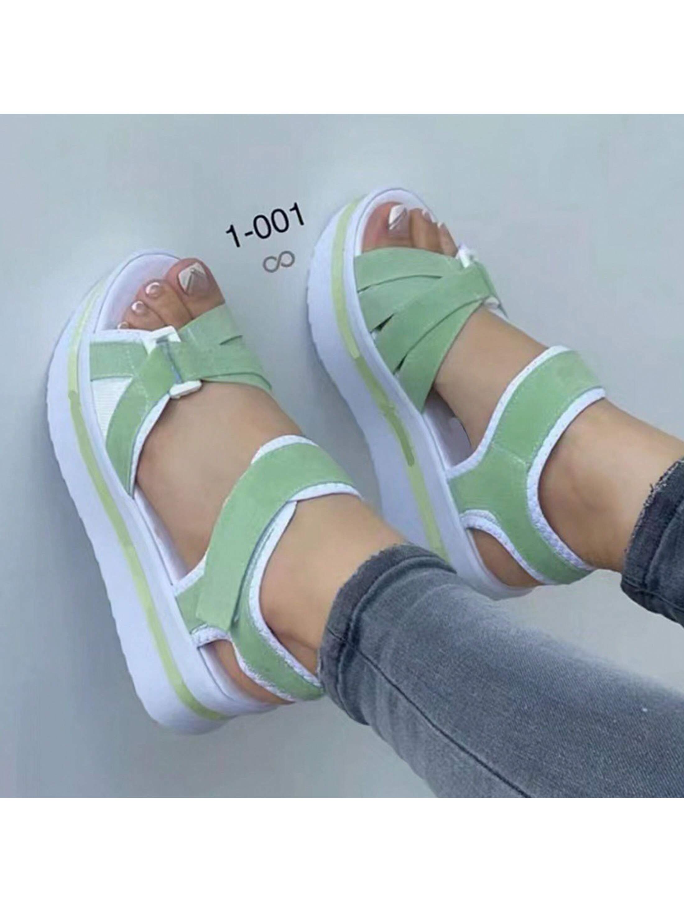 Women's Platform Wedge Sandals Casual Summer Adjustable Arch Support Mat High Heeled Sandals Casual Travel Outdoor