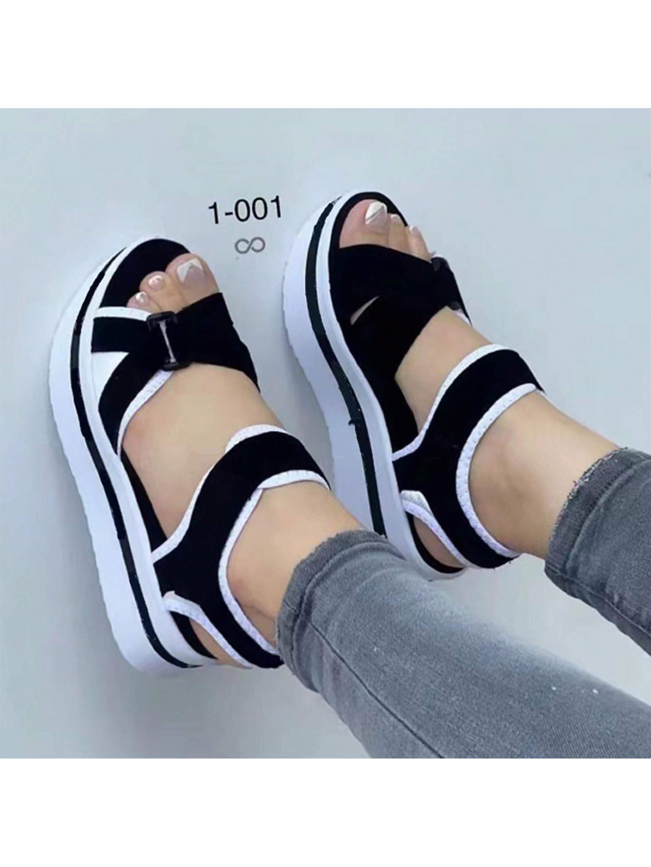 Women's Platform Wedge Sandals Casual Summer Adjustable Arch Support Mat High Heeled Sandals Casual Travel Outdoor