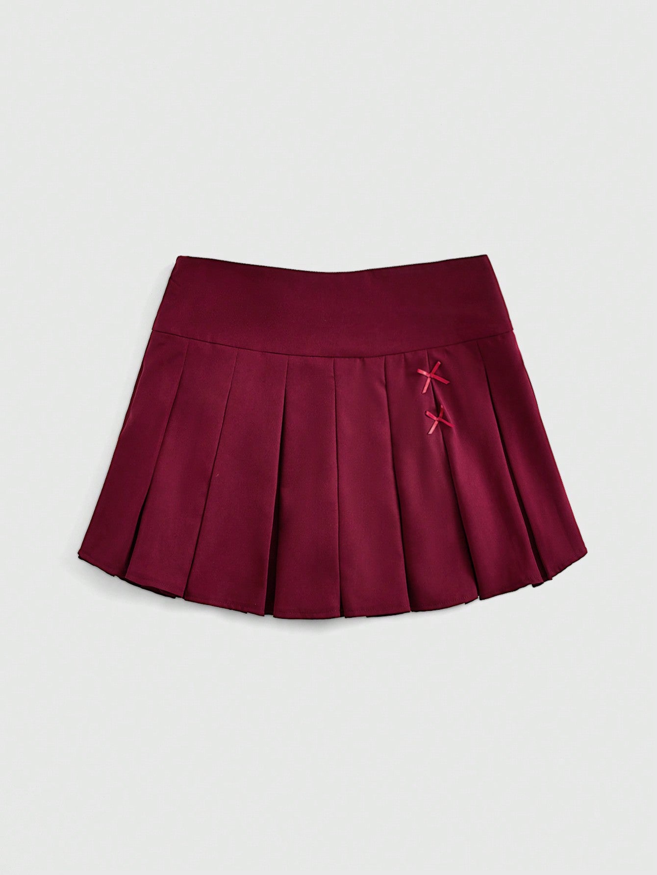 J-Fashion Solid Color Pleated Skirt