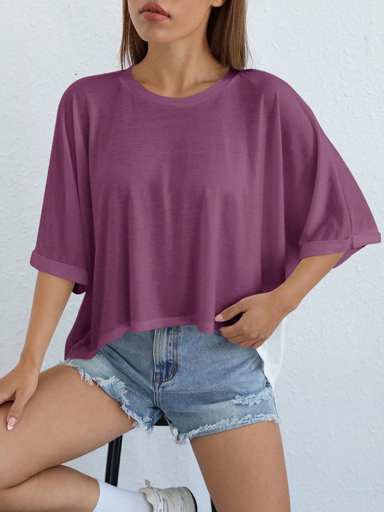 Women's Irregular Hem Knitted T-Shirt