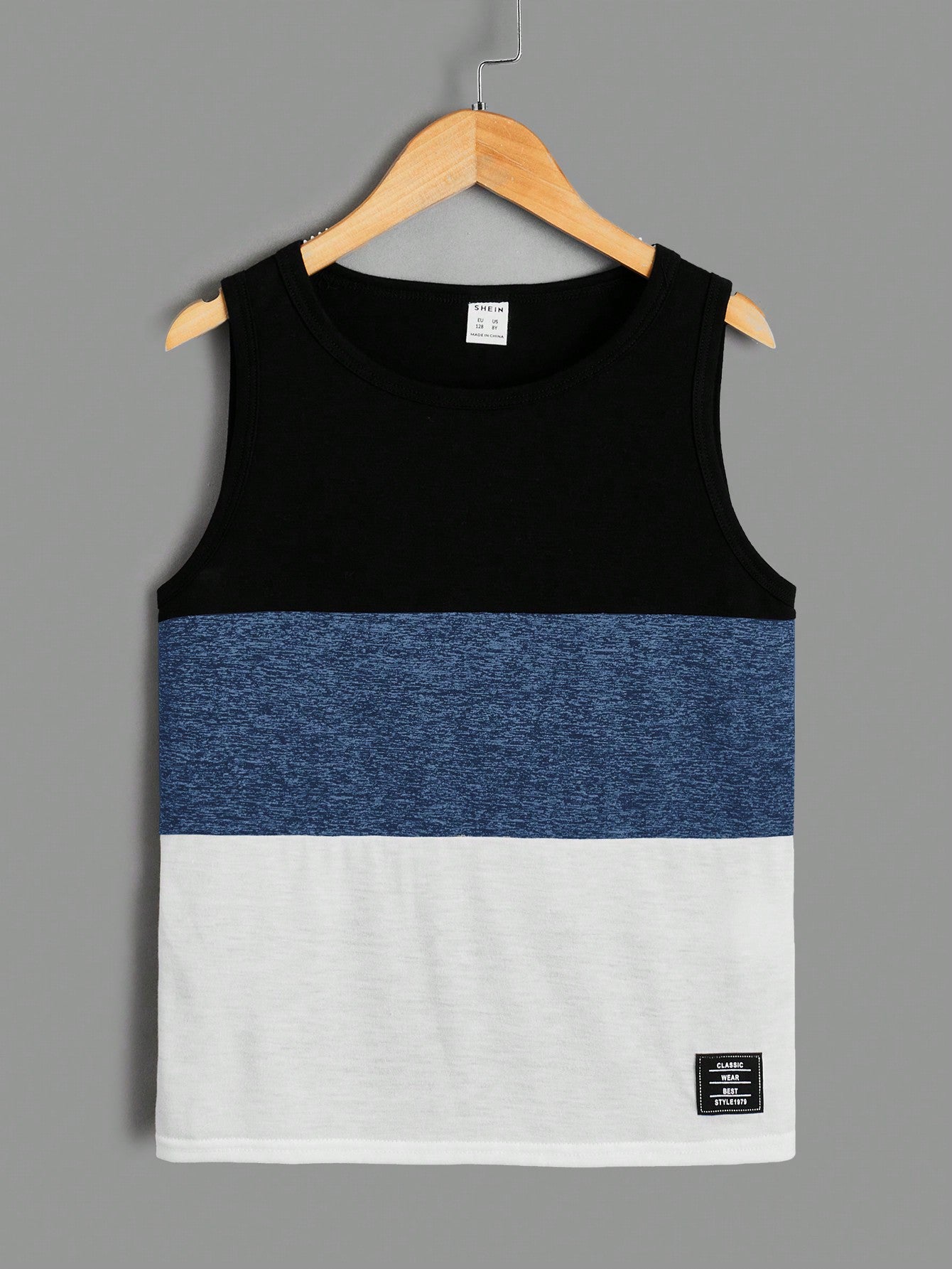 Tween Boy Color Block Letter Patched Detail Tank Top